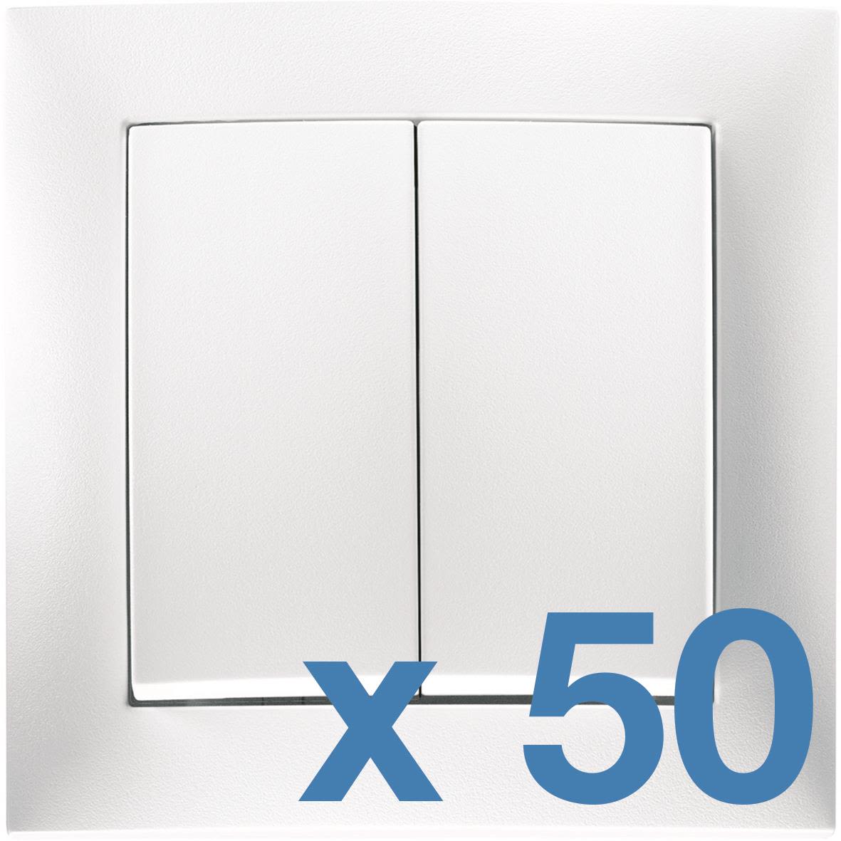Hager 6802303509 Strømbryter 50-pakning Kron, med ramme