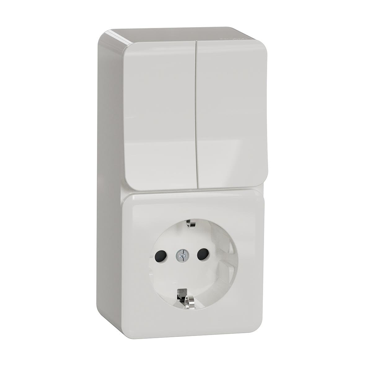 Schneider Electric Exxact Kombi-strømstiller strømstiller + 1-veisuttak Kronevender