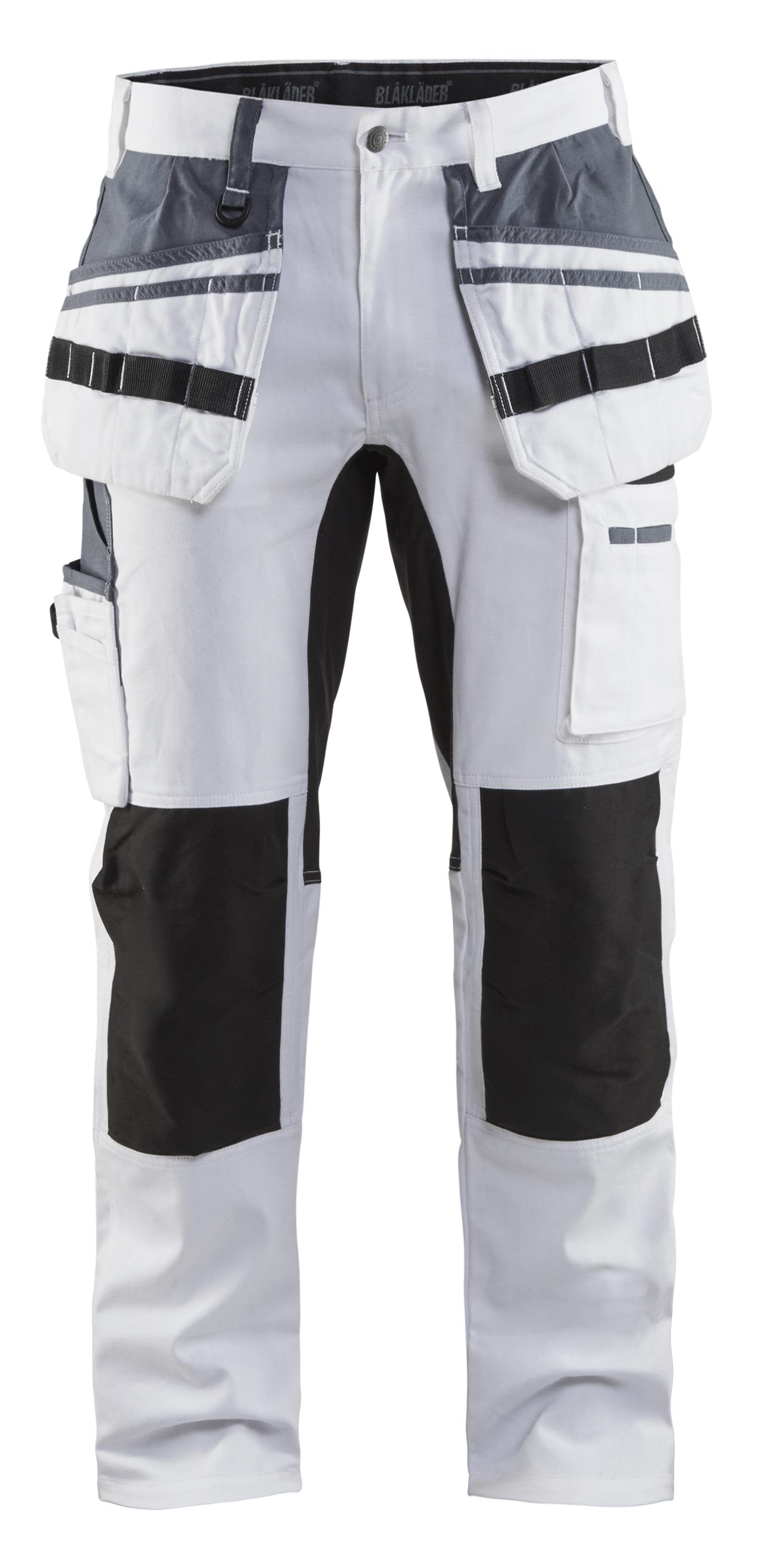 Blåkläder malerbukser med stretch hvit/svart, størrelse C54