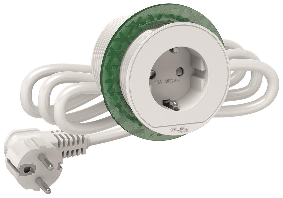 Schneider Electric XS Unica Bordsuttag inbyggd, 60 mm Vit