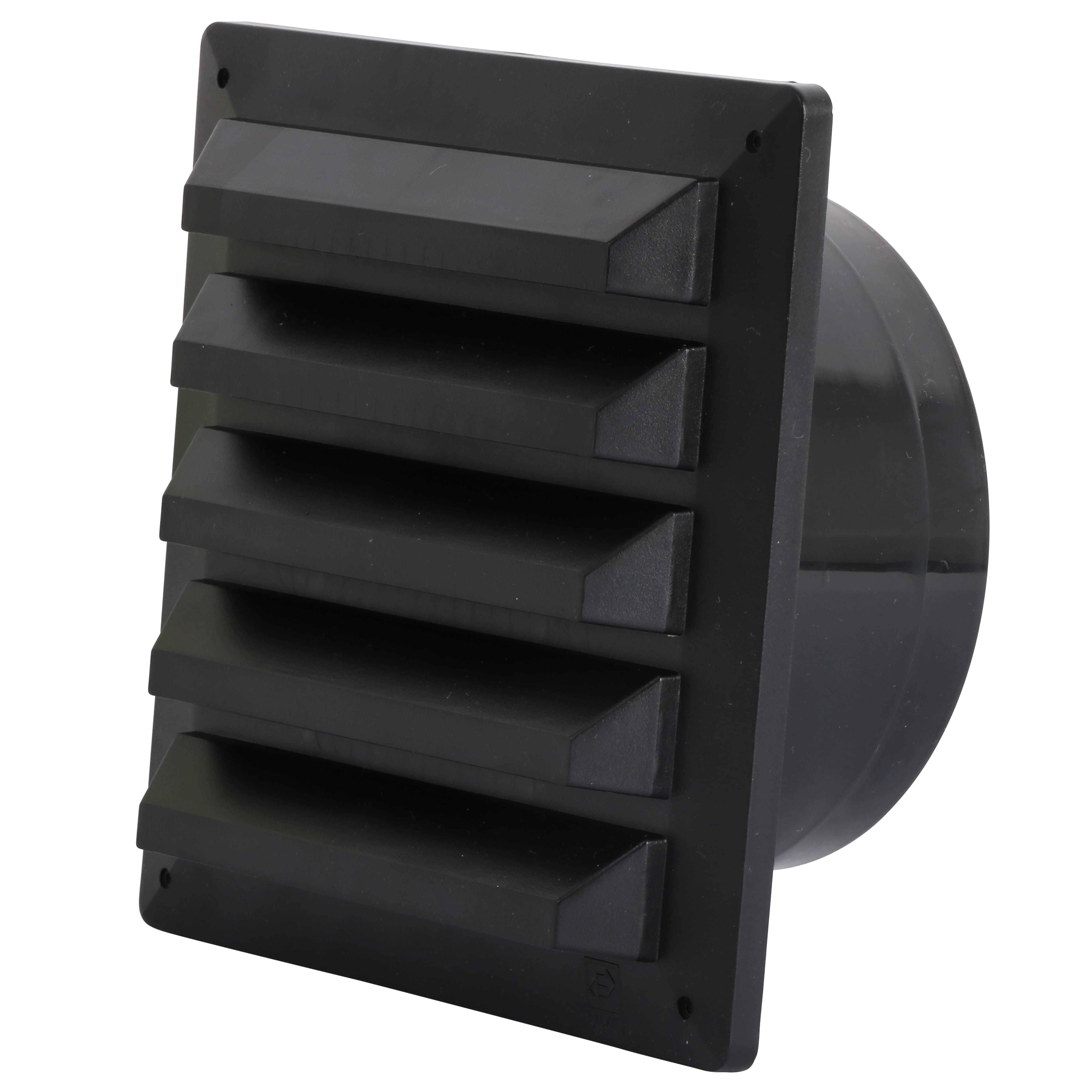 Flexit 117144 Ventilgaller för Ø100 mm kanal, med stos Svart