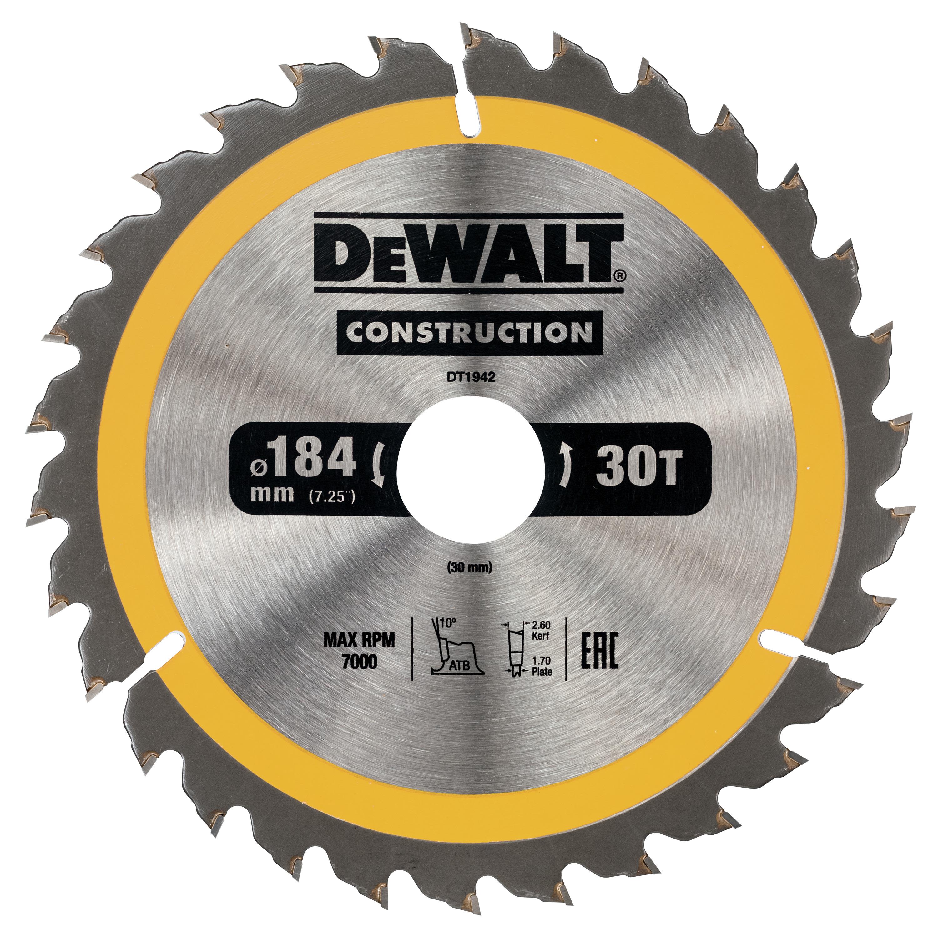 Dewalt DT1942-QZ Sågklinga 184 x 30 mm, 30T