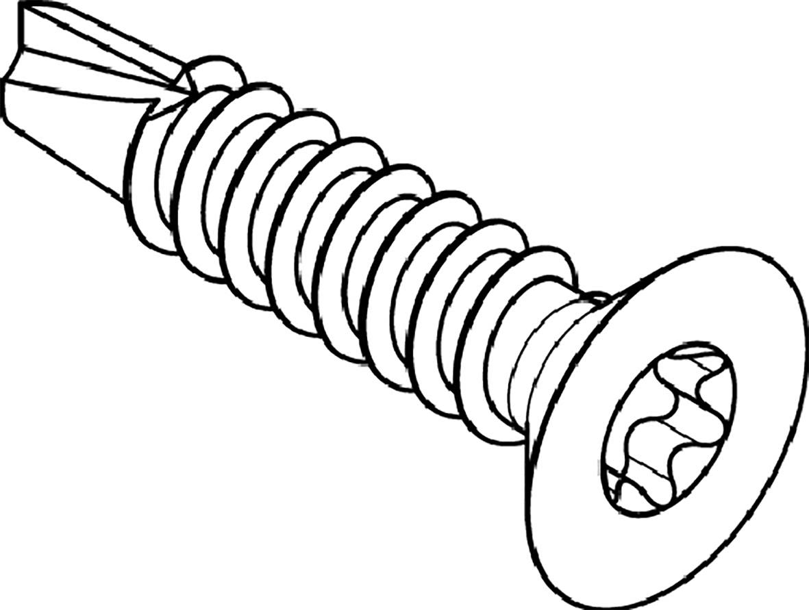 REYHER 075040190063025 Plåtskruv T30, försänkt, DIN7504P 6,3x25 mm, 250-pack