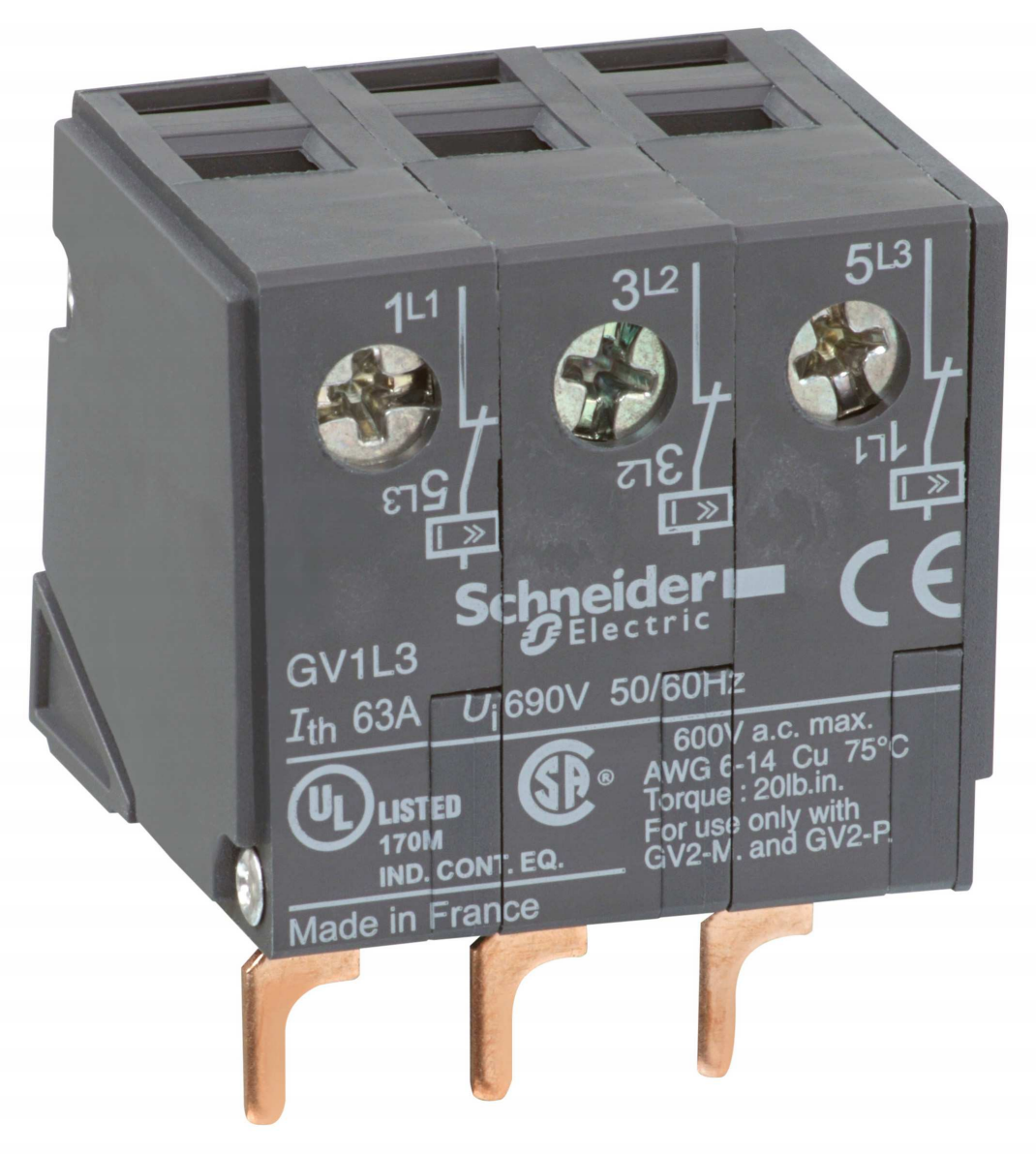 Schneider Electric GV1L3 Strömbegränsare 63 A, 100 kA