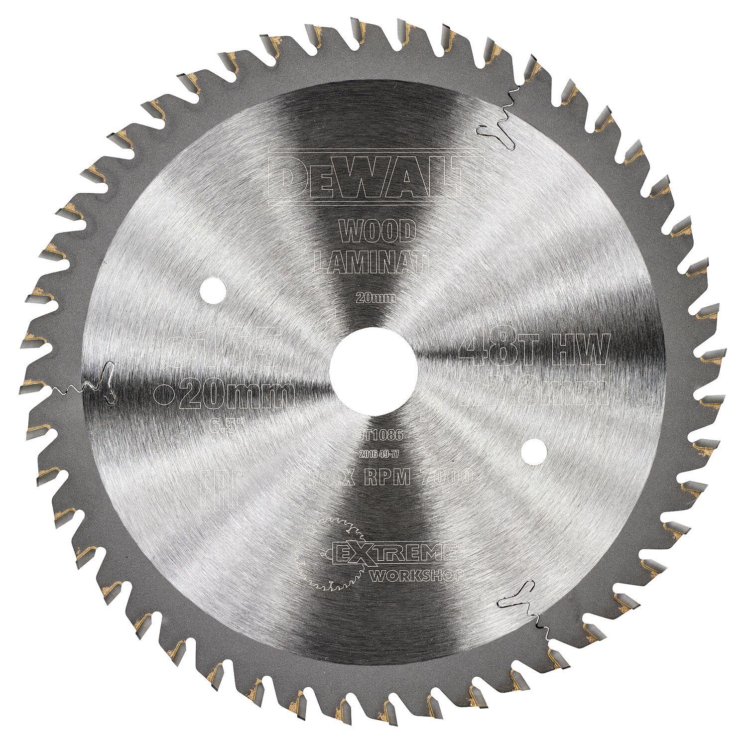Dewalt DT1086-QZ Sågklinga 165 mm, 48T