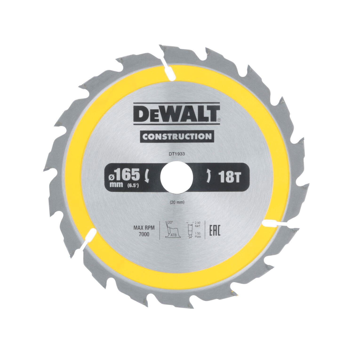 Dewalt DT1933-QZ Sågklinga 165 x 20 mm, 18T