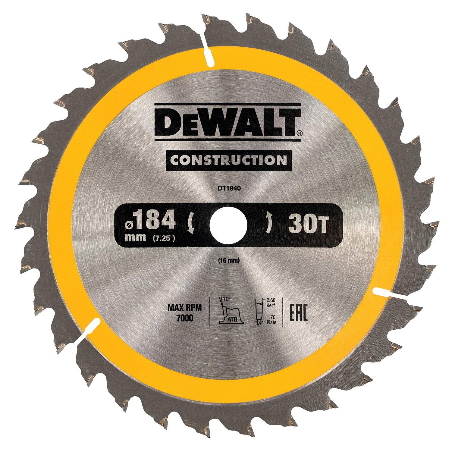 Dewalt DT1940-QZ Sågklinga 184 x 16 mm, 30T