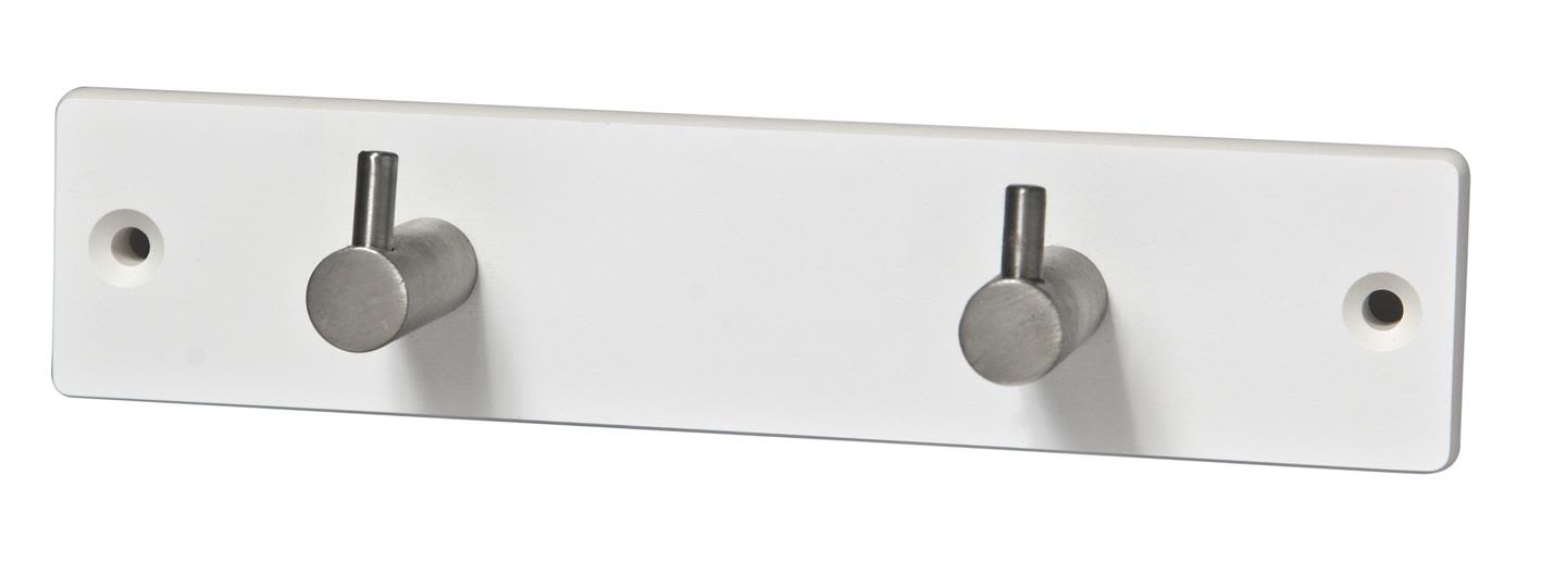 Skånebeslag 3455007 Kroklist vit 2 st krokar, 180 mm