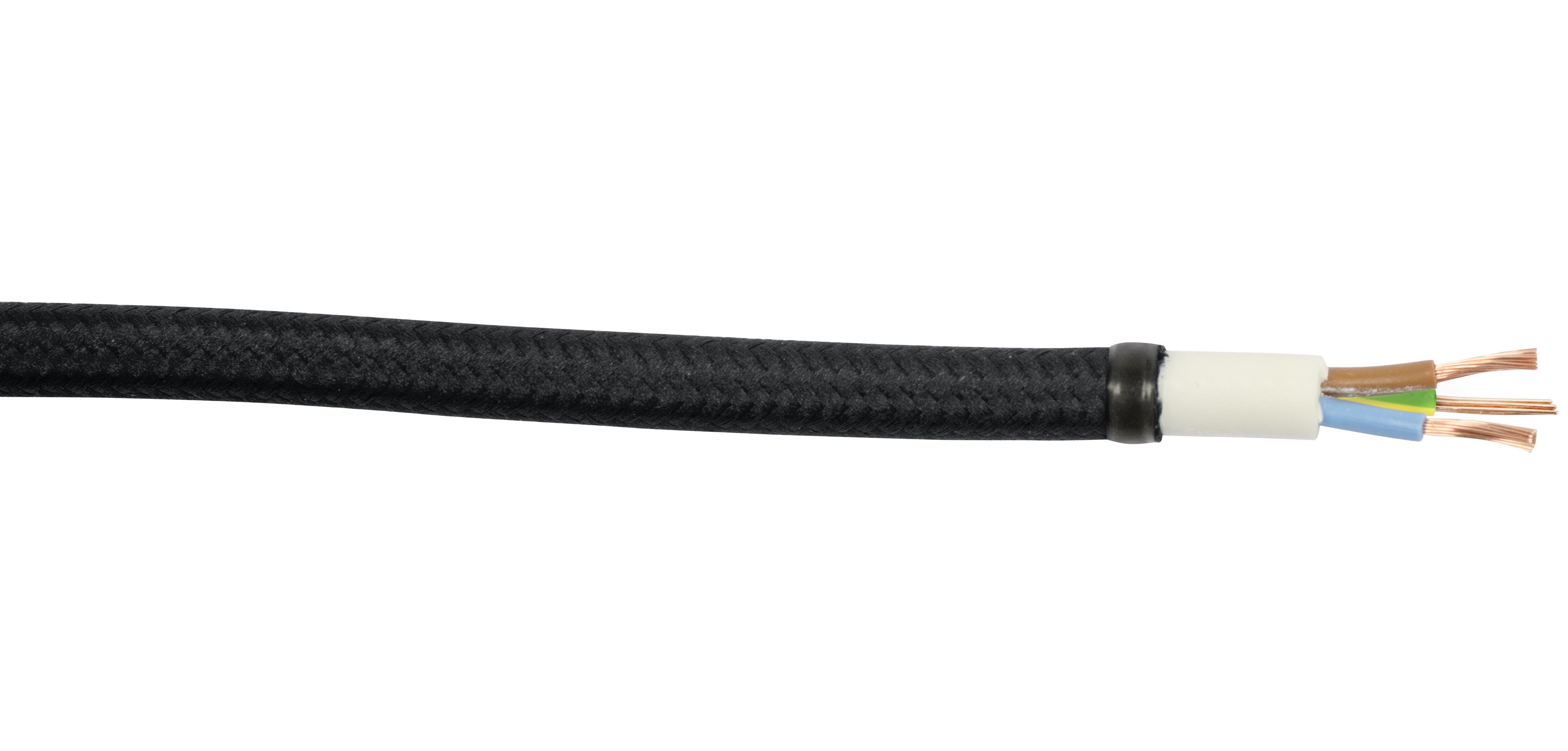 Gelia 4070810042 Tekstilkabel SKK, 3G0.75, 3 m Svart