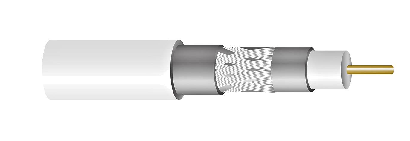 Televes 4151221K Koaksialkabel 3,6 mm ytre 1 m, kappet