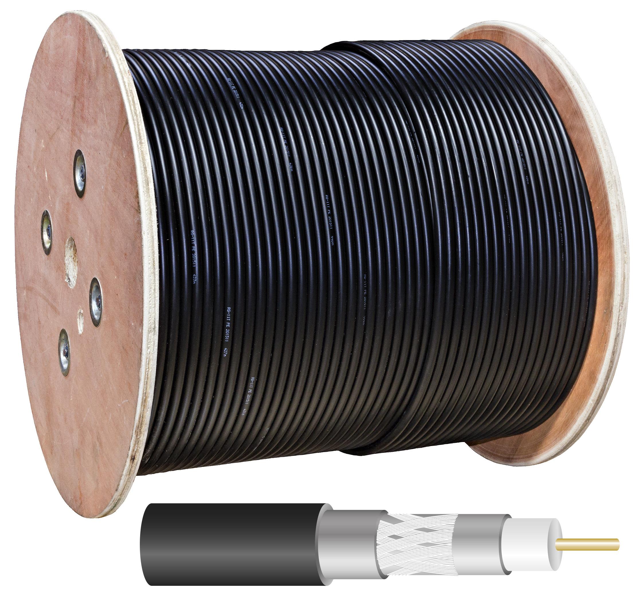 Televes RG-11TS Koaksialkabel 1,6/7,1 mm, trippelskjermet, 500 m