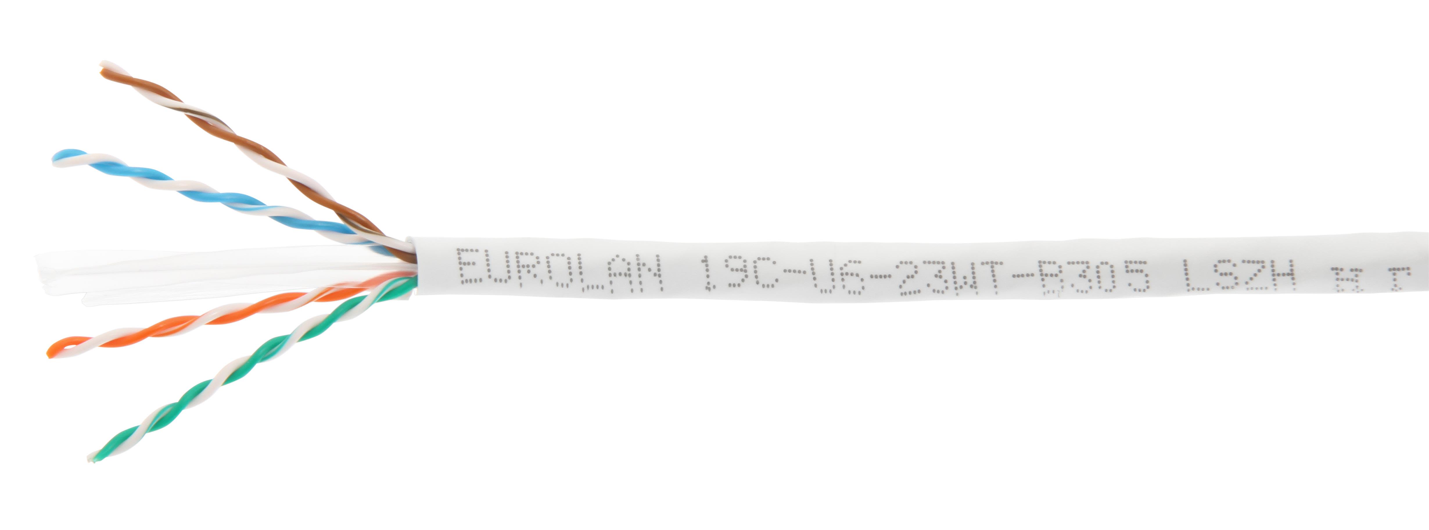 Eurolan 19D-U6-23WT-R500 Datakabel C6, UTP, LSZH, Dca Trommel