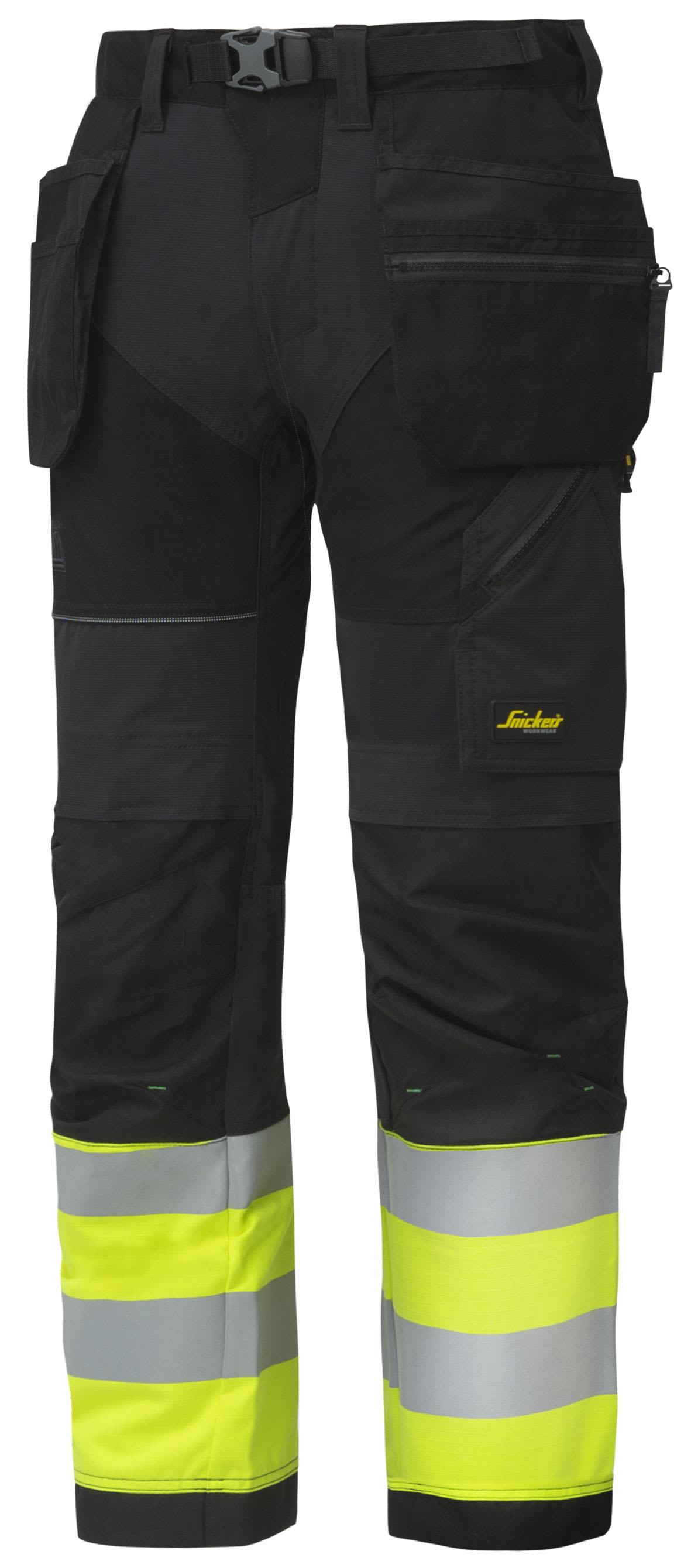 Snickers Workwear 6931 FlexiWork Arbetsbyxa varsel, gul/svart Varsel, Gul/Svart