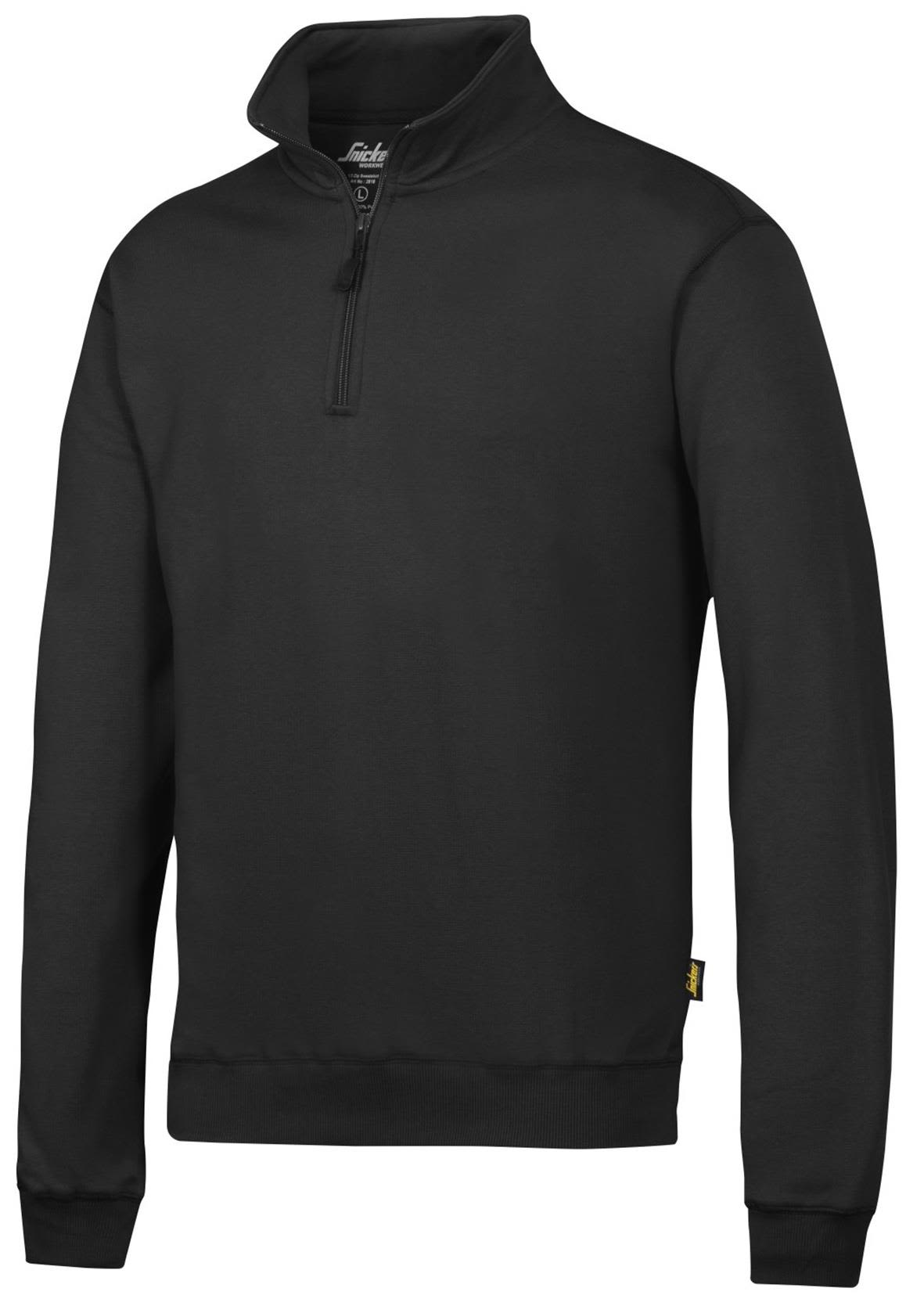 Snickers Workwear 2818 Sweater sort, med kort lynlås Sort