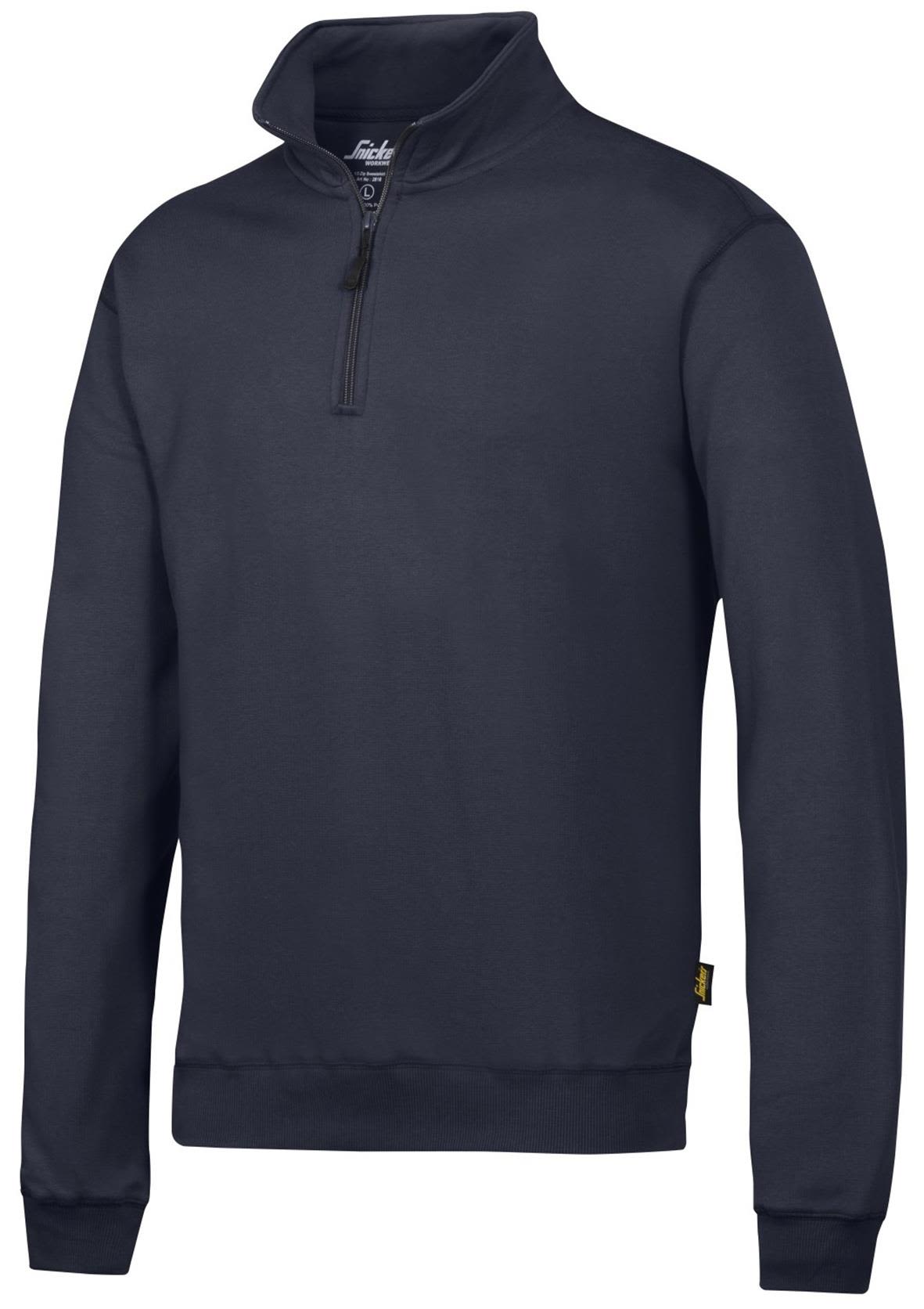 Snickers Workwear 2818 Sweater Navyblå, med kort lynlås Marine blå
