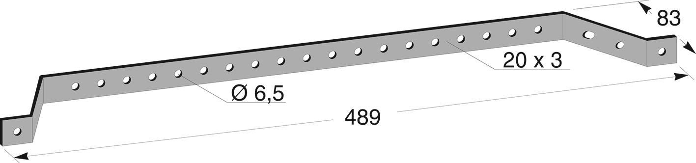 MP bolagen 868E2 Kabelstöd 489 x 83 x 20 mm Metall