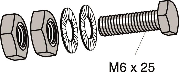 MP bolagen 859E Jordbultsats M6 x 25 mm