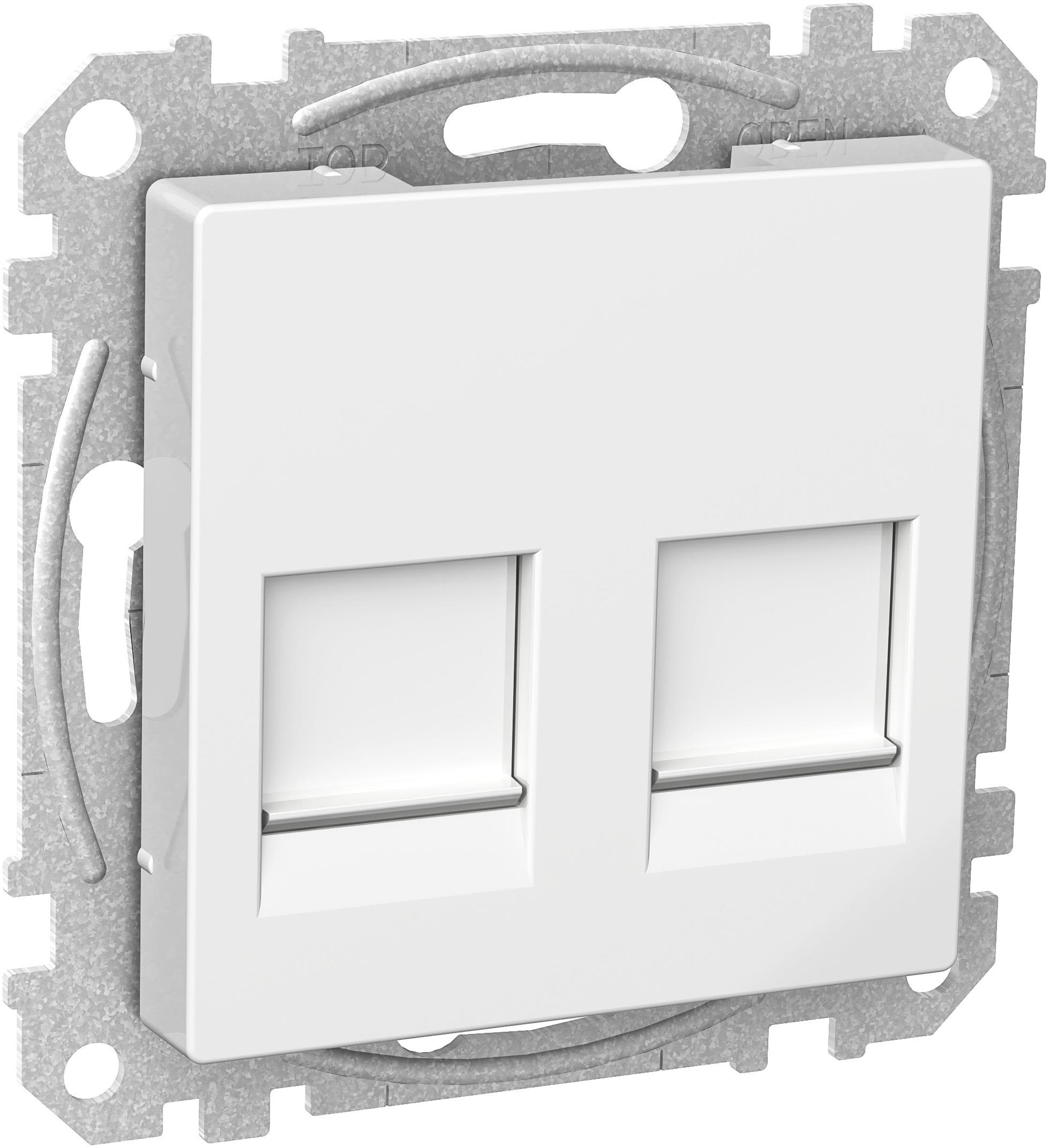 Schneider Electric WDE002378 Centrumplatta 2x Keystone-jack Vit