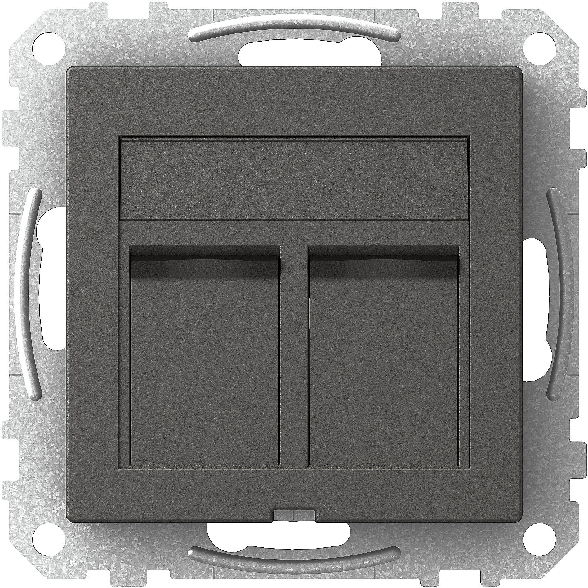 Schneider Electric WDE003434 Centrumplatta 2 x Actassi, rak Antracitgrå