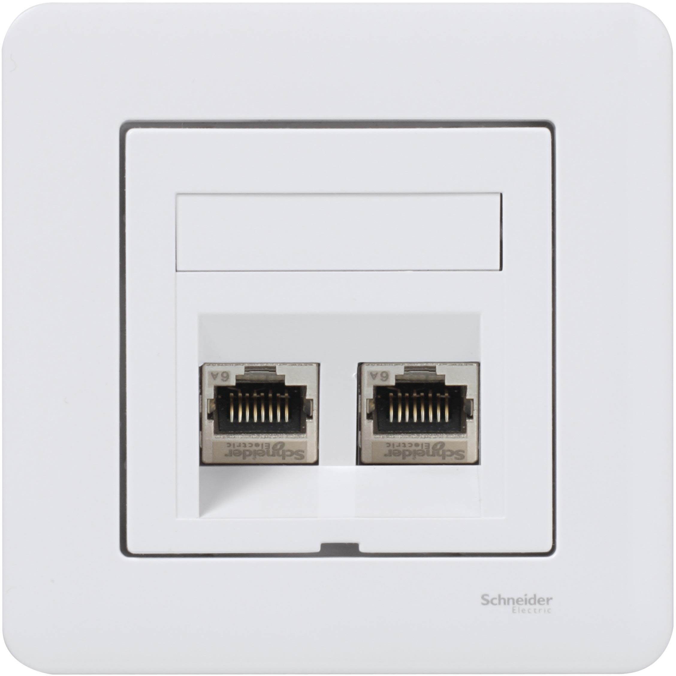 Schneider Electric WDE002438 Modularuttag med heltäckplatta Lutande