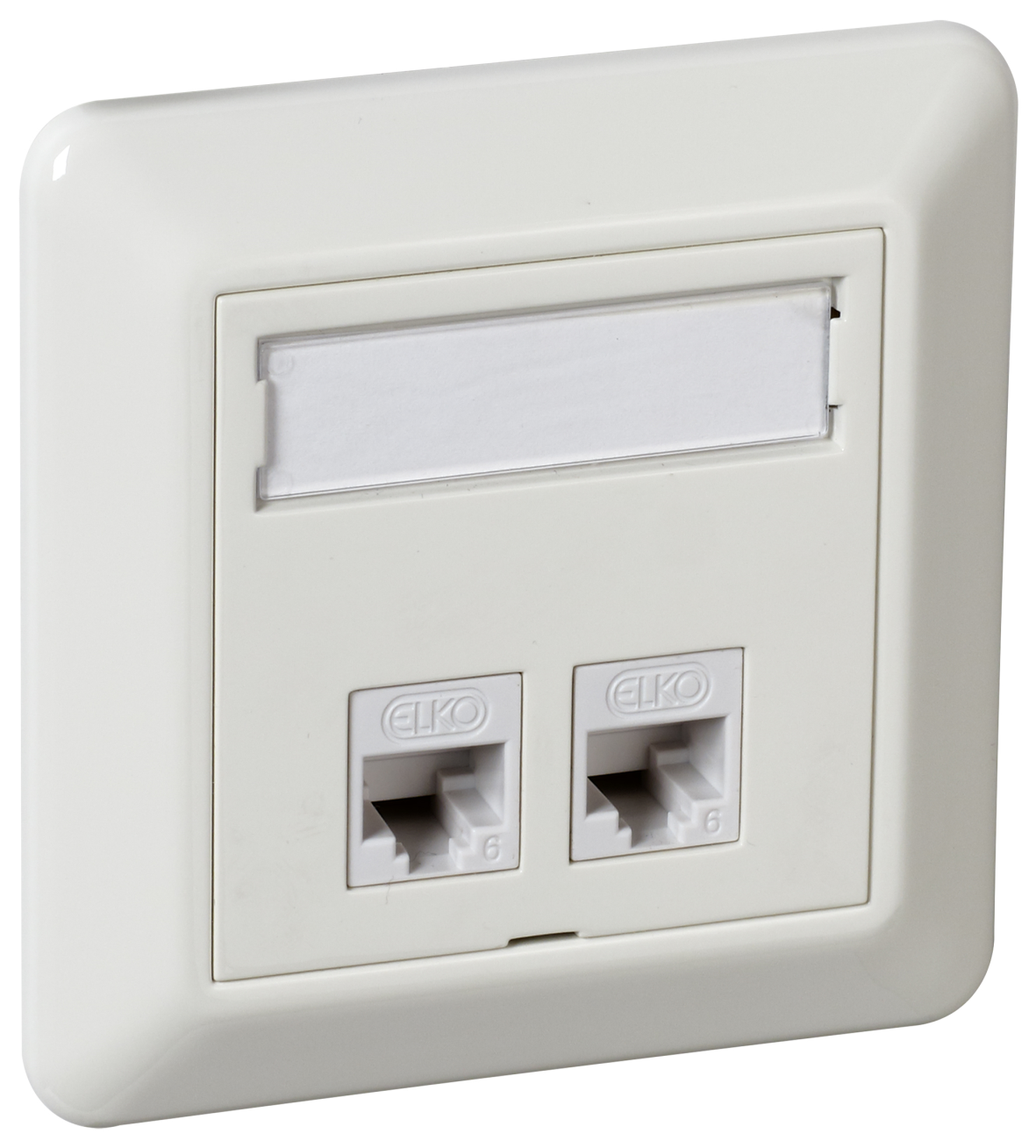 Elko EKO02542 Modularuttag rak, vit 2 kopplingar