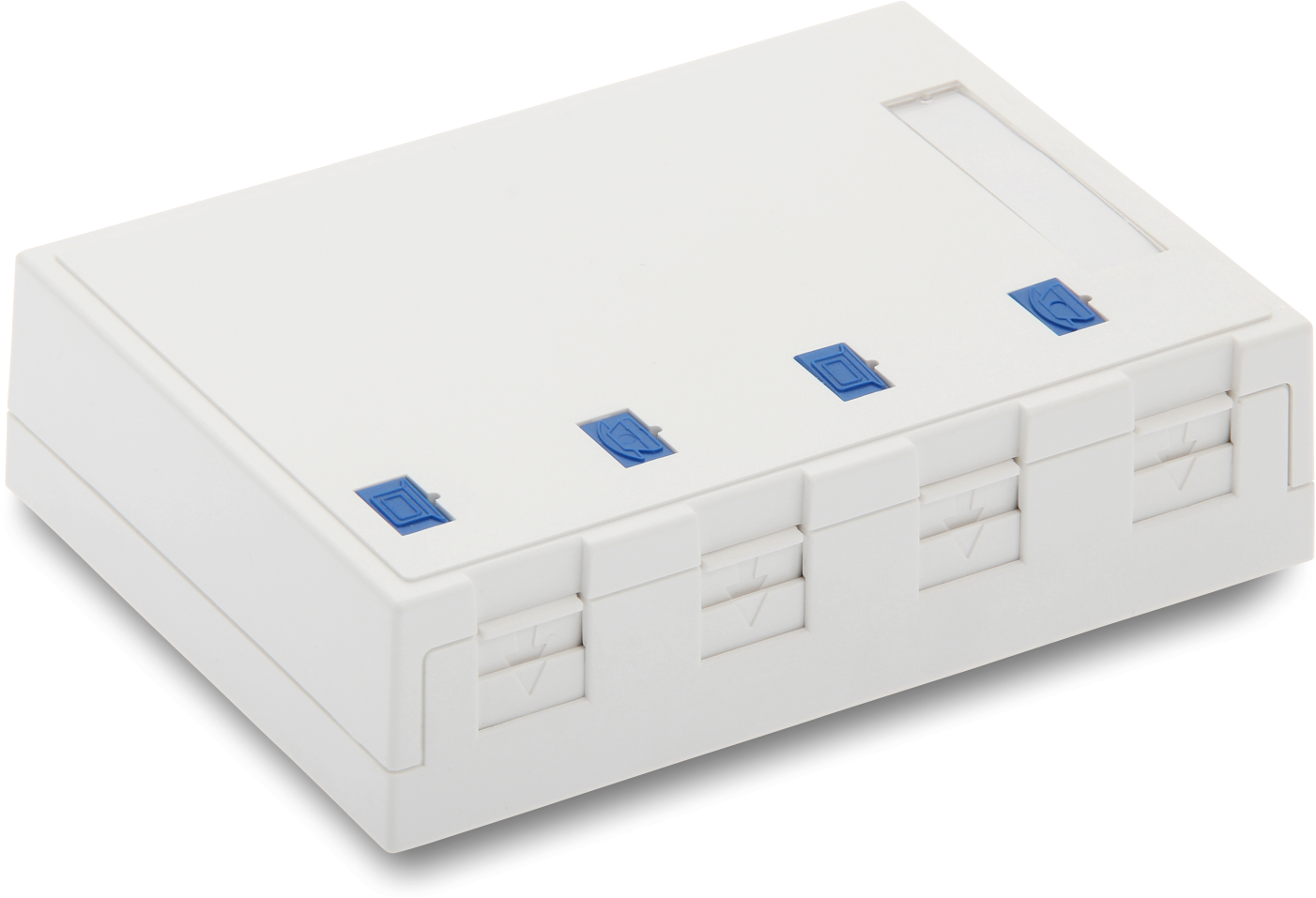Eurolan 12B-04-04WT Uttagsbox 4 x Keystone-uttag