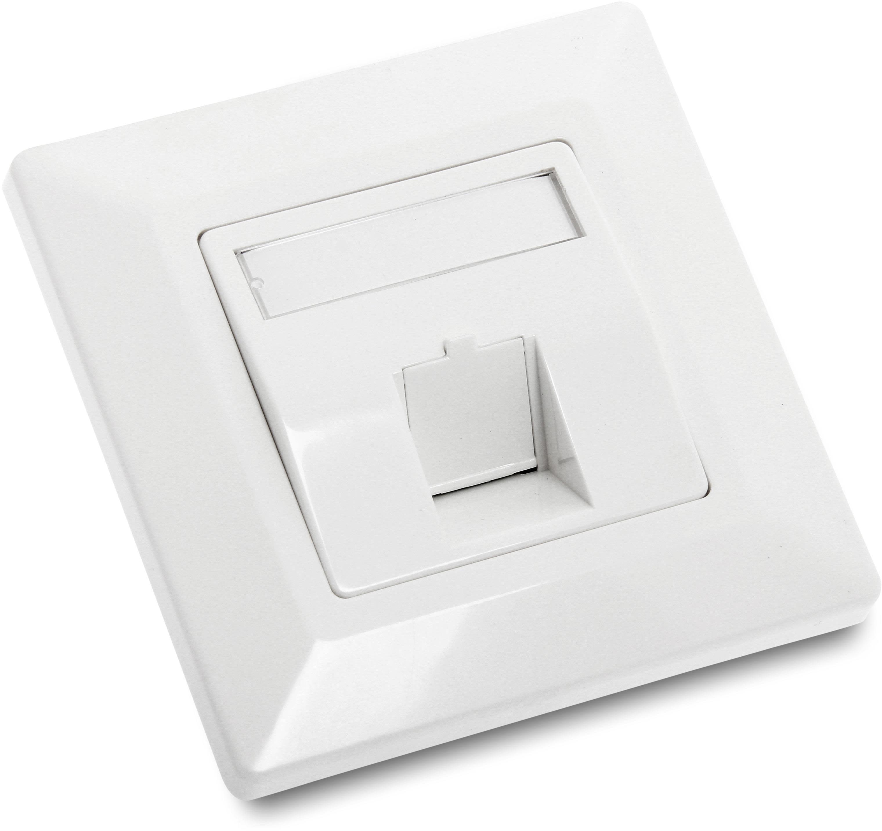 Eurolan 12B-1X-01WT-1 Uttagslock med dammlucka 1 x RJ45-kontakt