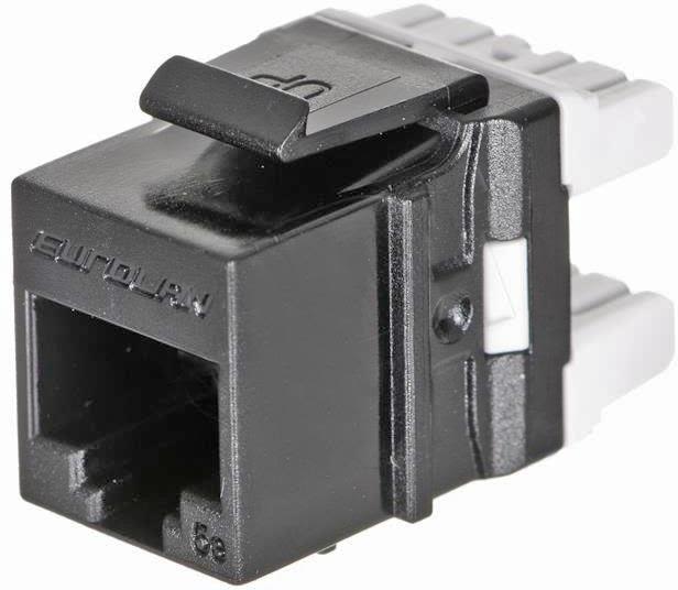 Eurolan 16B-U6-03BL Keystoneuttag Typ av kontakt: RJ45 8(4) Svart