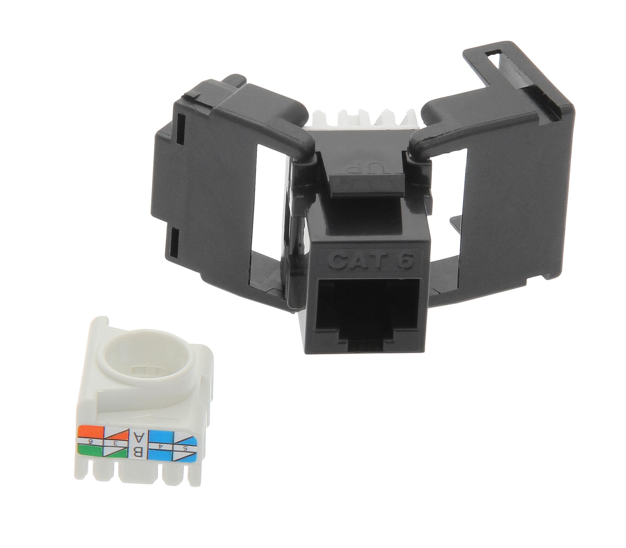 Eurolan 16B-U6-05BL Modularuttag Svart