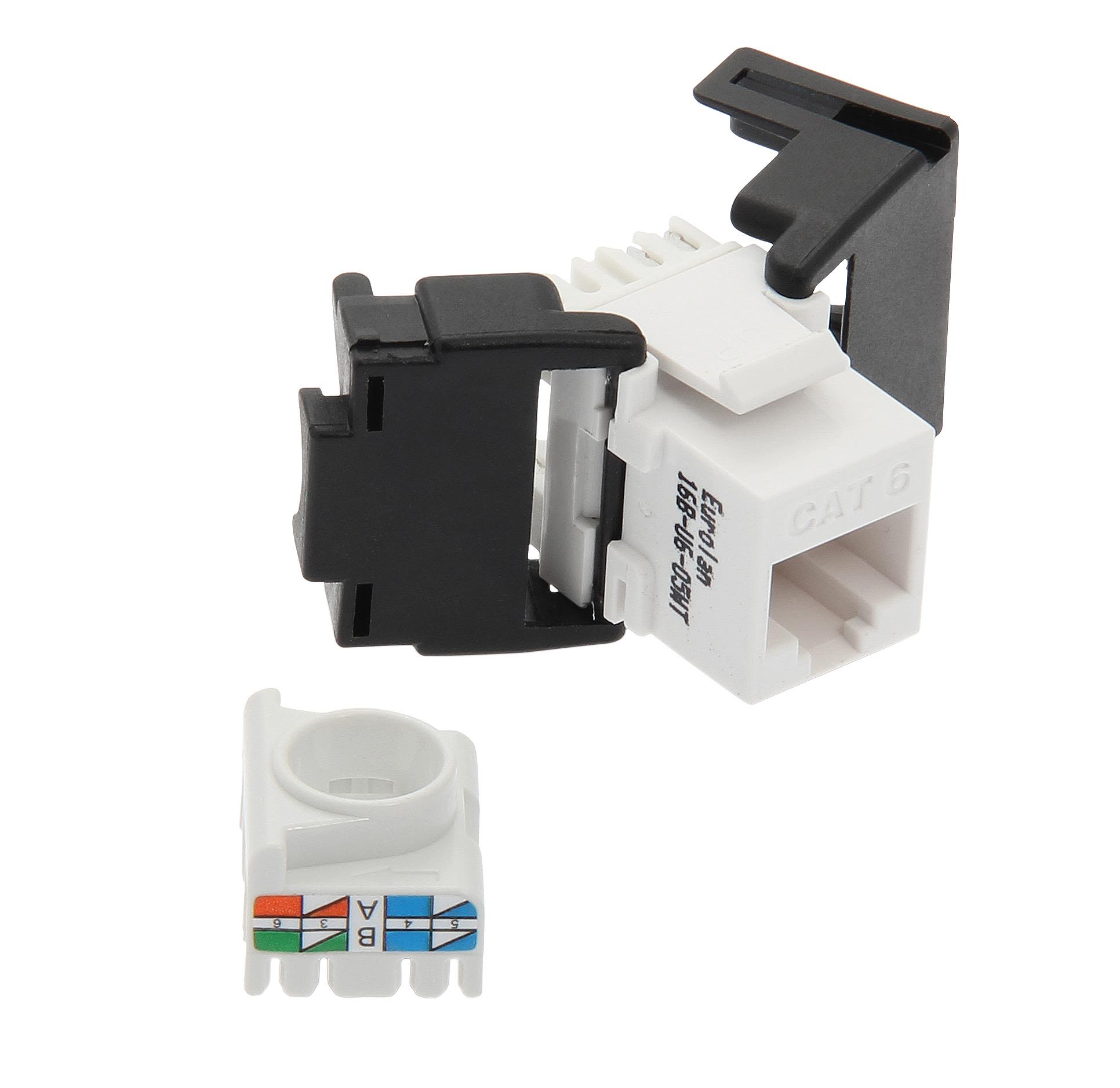 Eurolan 16B-U6-05BWT Modularuttag Vit