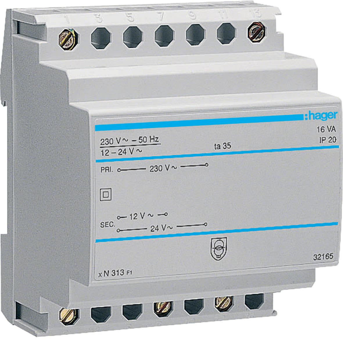 Hager ST313 Skyddstransformator 230 V, 16 W