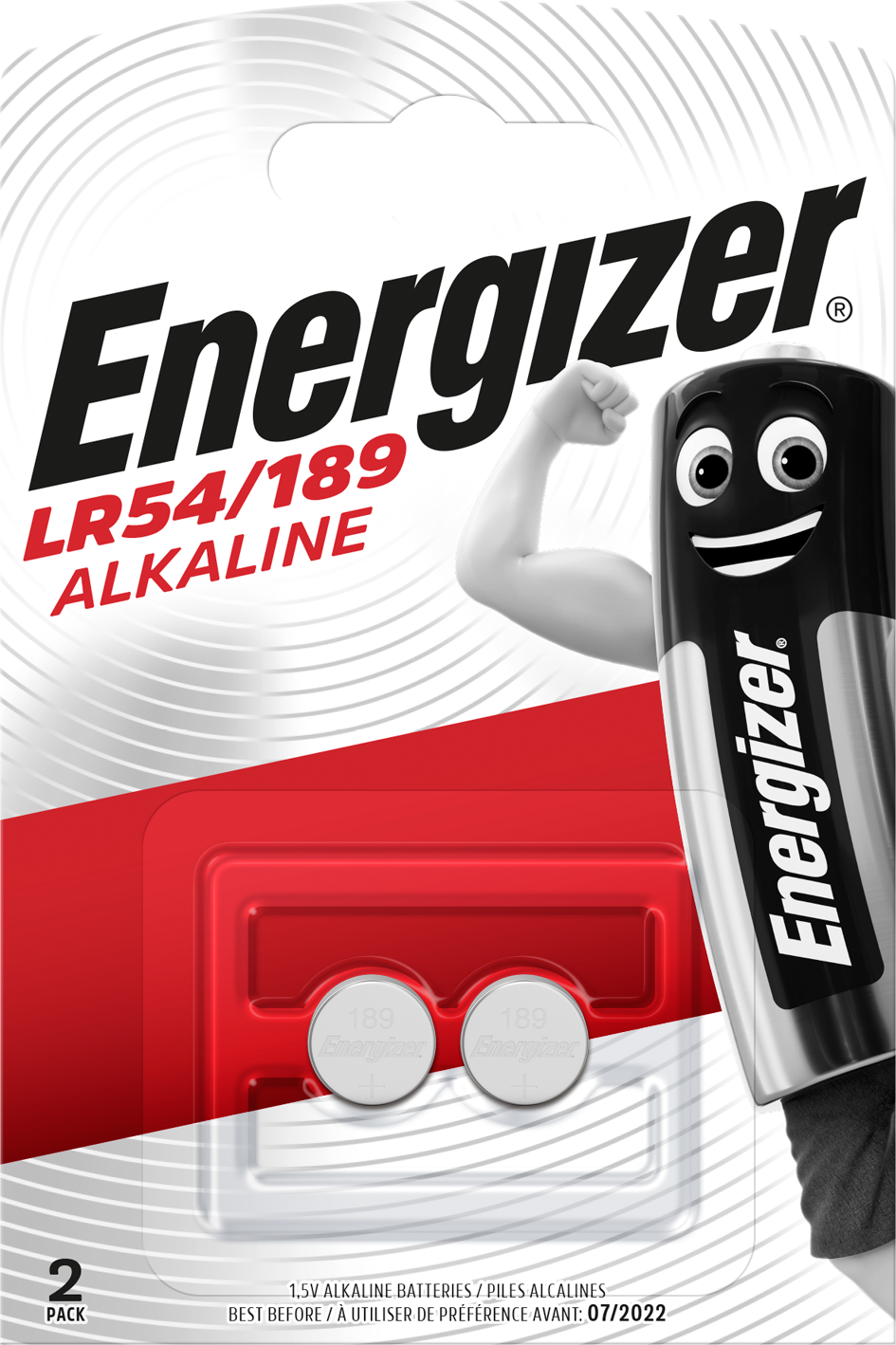 Energizer Alkaline Knappcellsbatteri LR54/189, 1,5 V, 2-pack