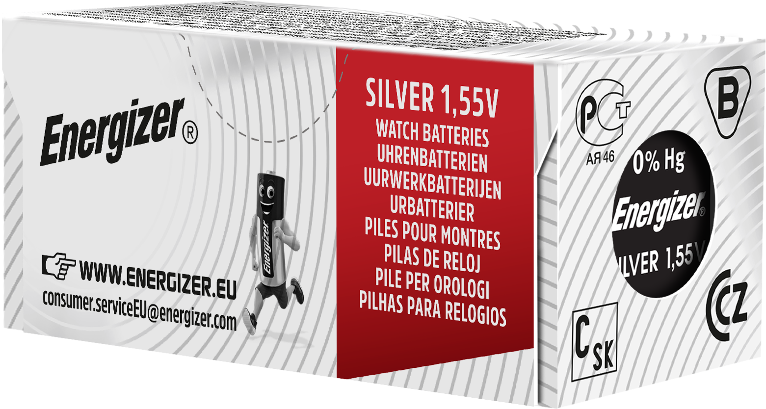 Energizer Silveroxid Knappcellsbatteri 386/301, 1,55 V