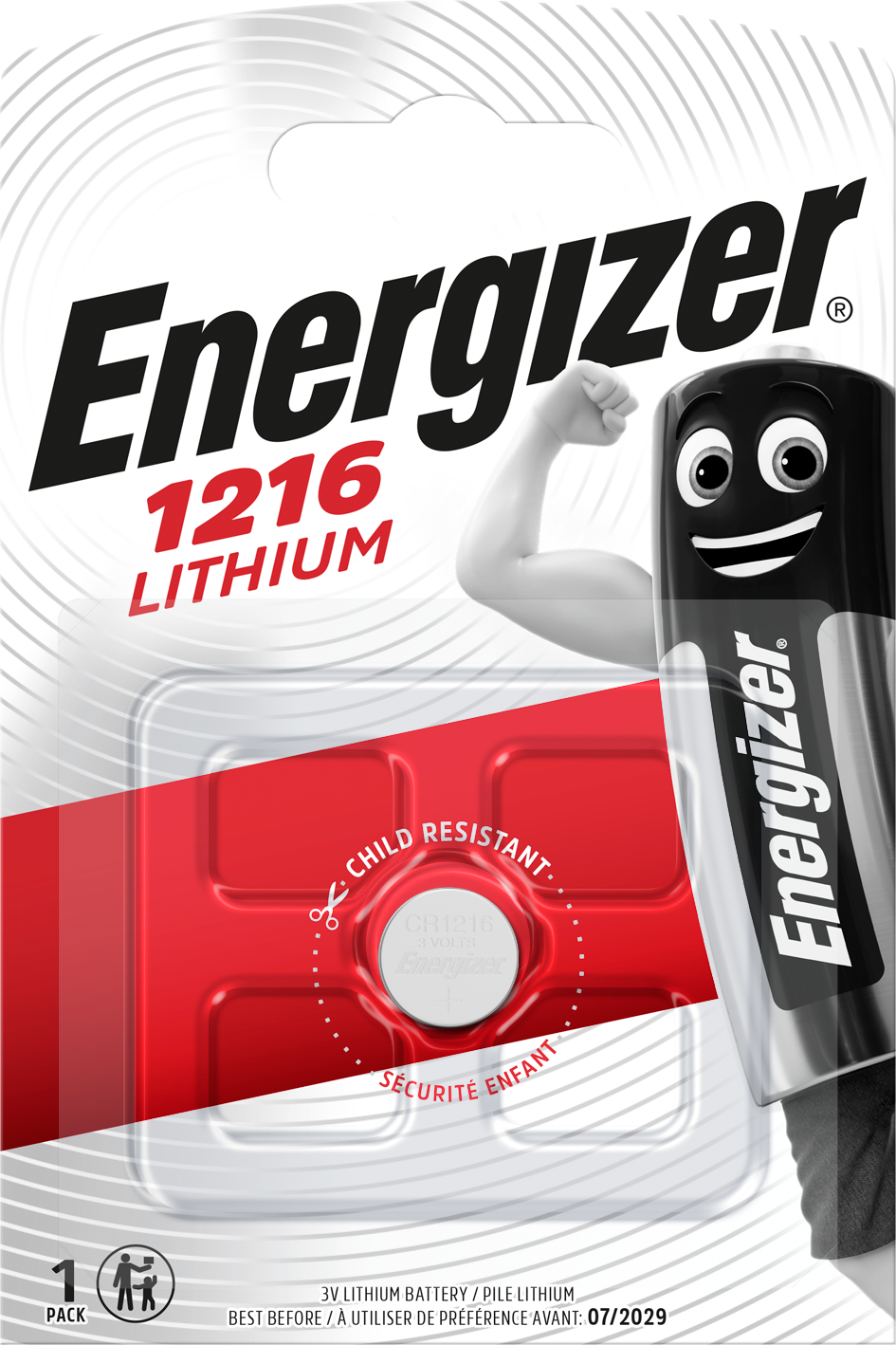 Energizer Lithium Knappcellsbatteri CR1216, 3 V