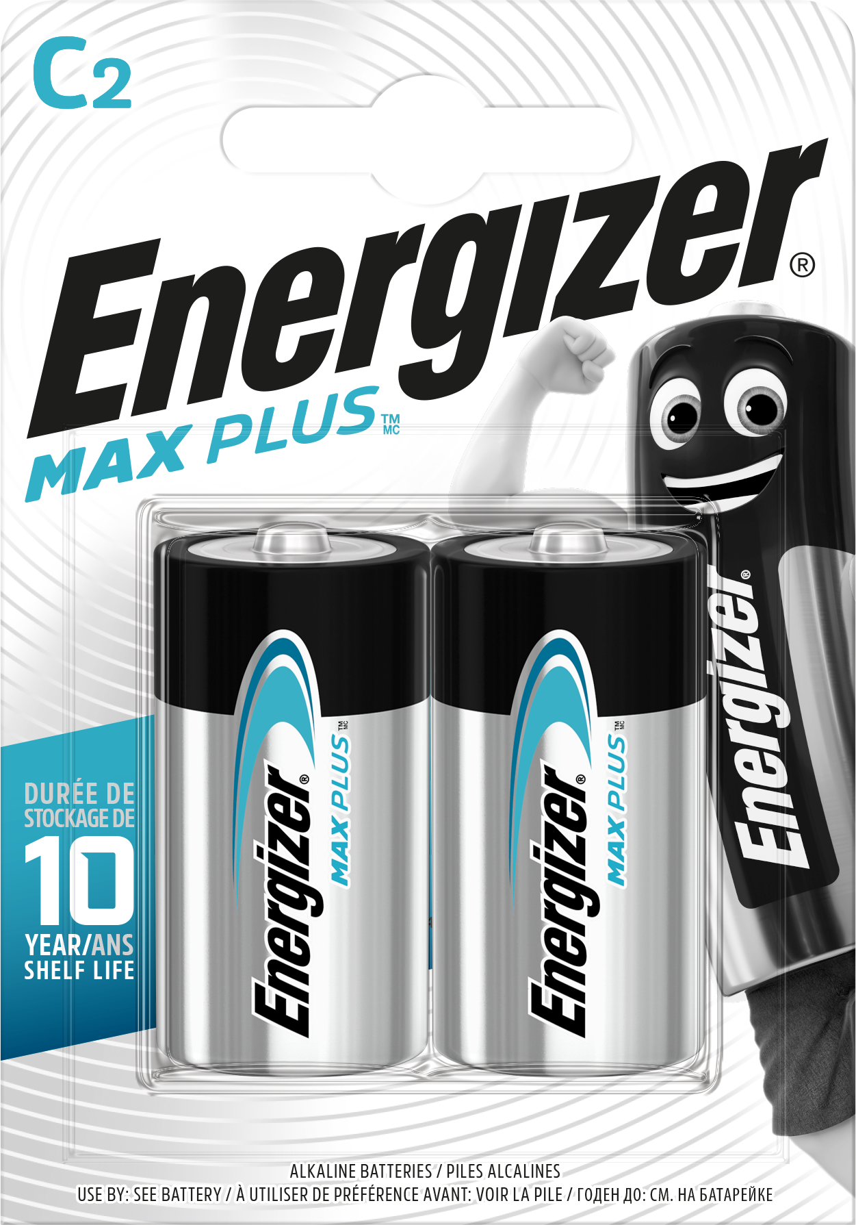 Energizer Max Plus Batteri alkaliskt, C, 1,5 V, 2-pack