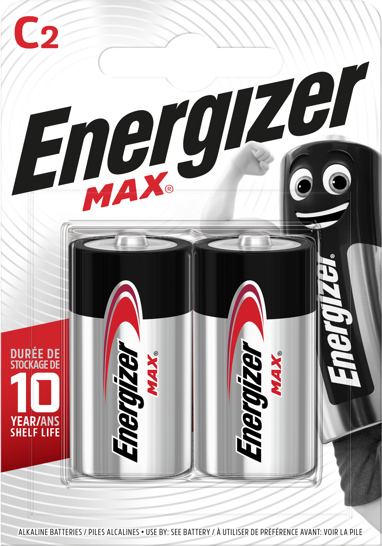 Energizer Max Batteri C, 1,5 V, 2-pakning