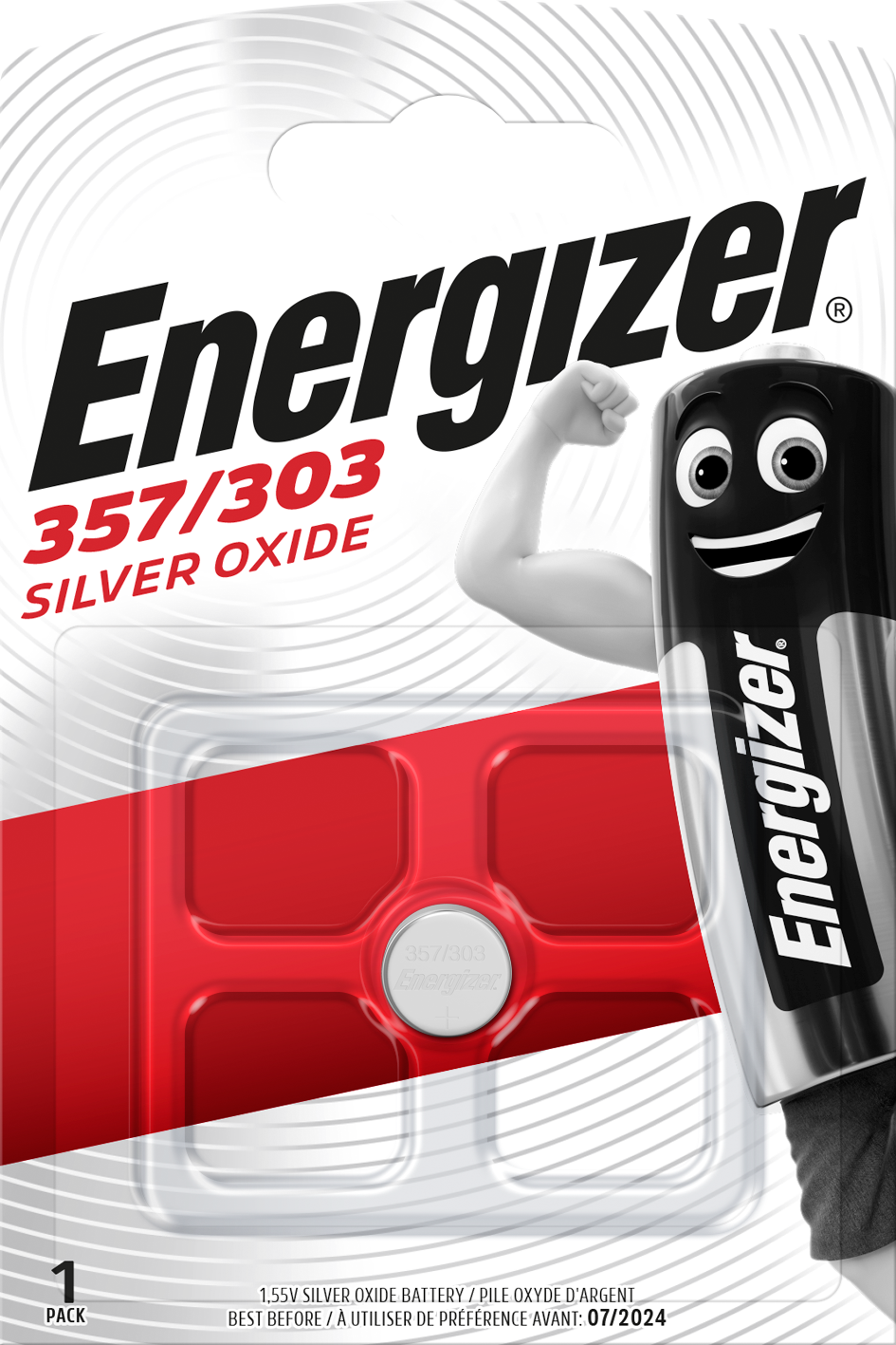Energizer Silveroxid Knappcellsbatteri 357/303, 1,55 V 11,6 x 5,22 mm