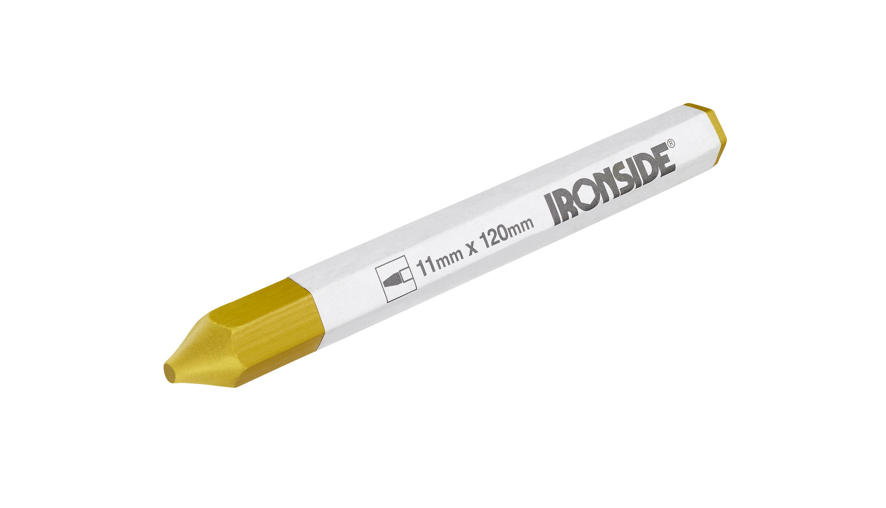 Ironside 100754 Fargekritt 11 x 120 mm, sekskantet, 12-pakning Gul