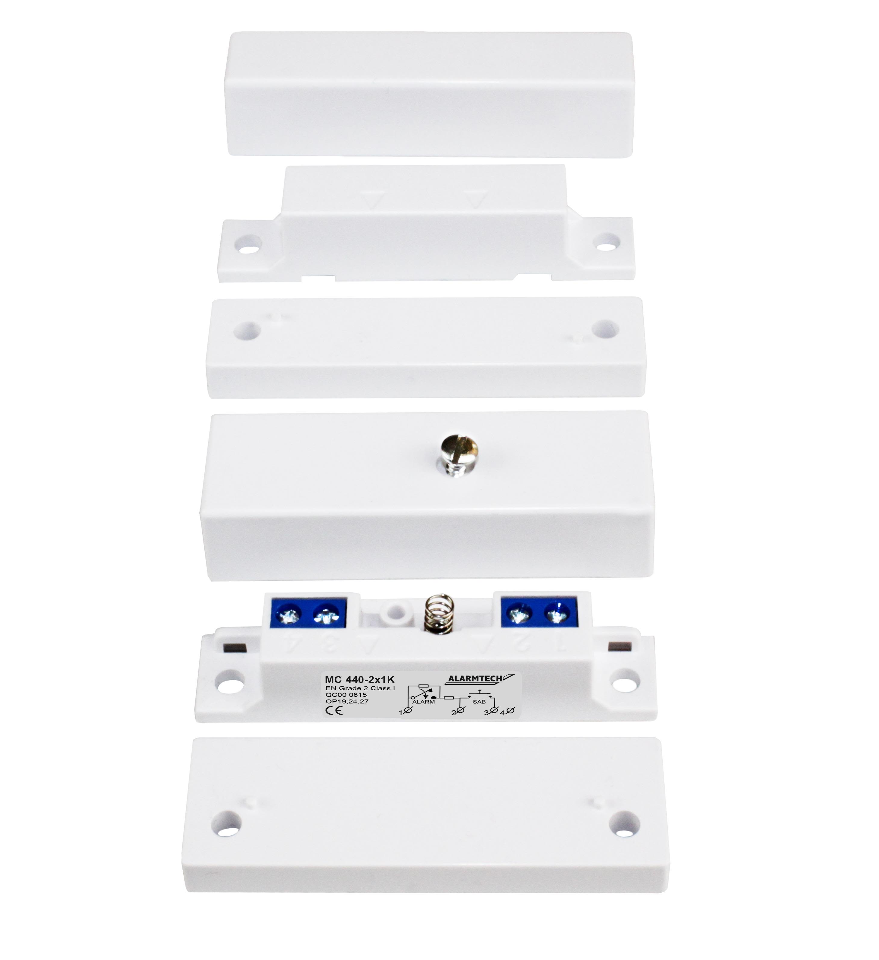 Alarmtech MC 440-2x4,7K Magnetkontakt inbyggda resistanser motstånd 4.7K ohm
