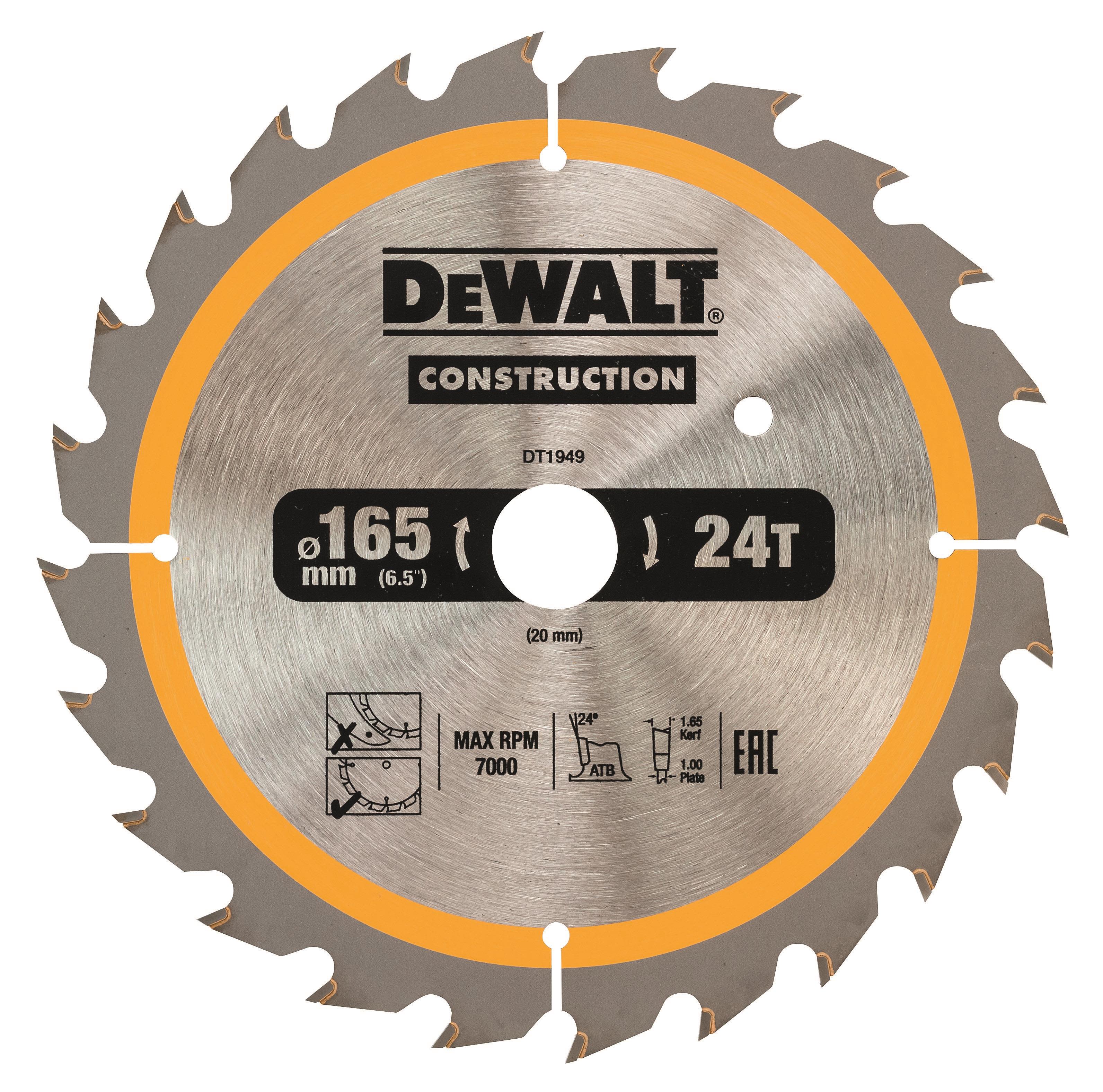 Dewalt DT1949-QZ Sågklinga 24T, 165 x 20 mm