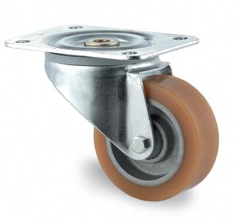 Tente 4680ITP125P63 Länkhjul polyuret, platta 140x110 Ø125 mm