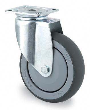 Tente 2470PJP075P40 Länkhjul 70 mm, termogummi, platta 60x60 mm