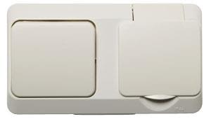 Schneider Electric Aqua Stark PV Vägguttag 1-vägs, trappbrytare