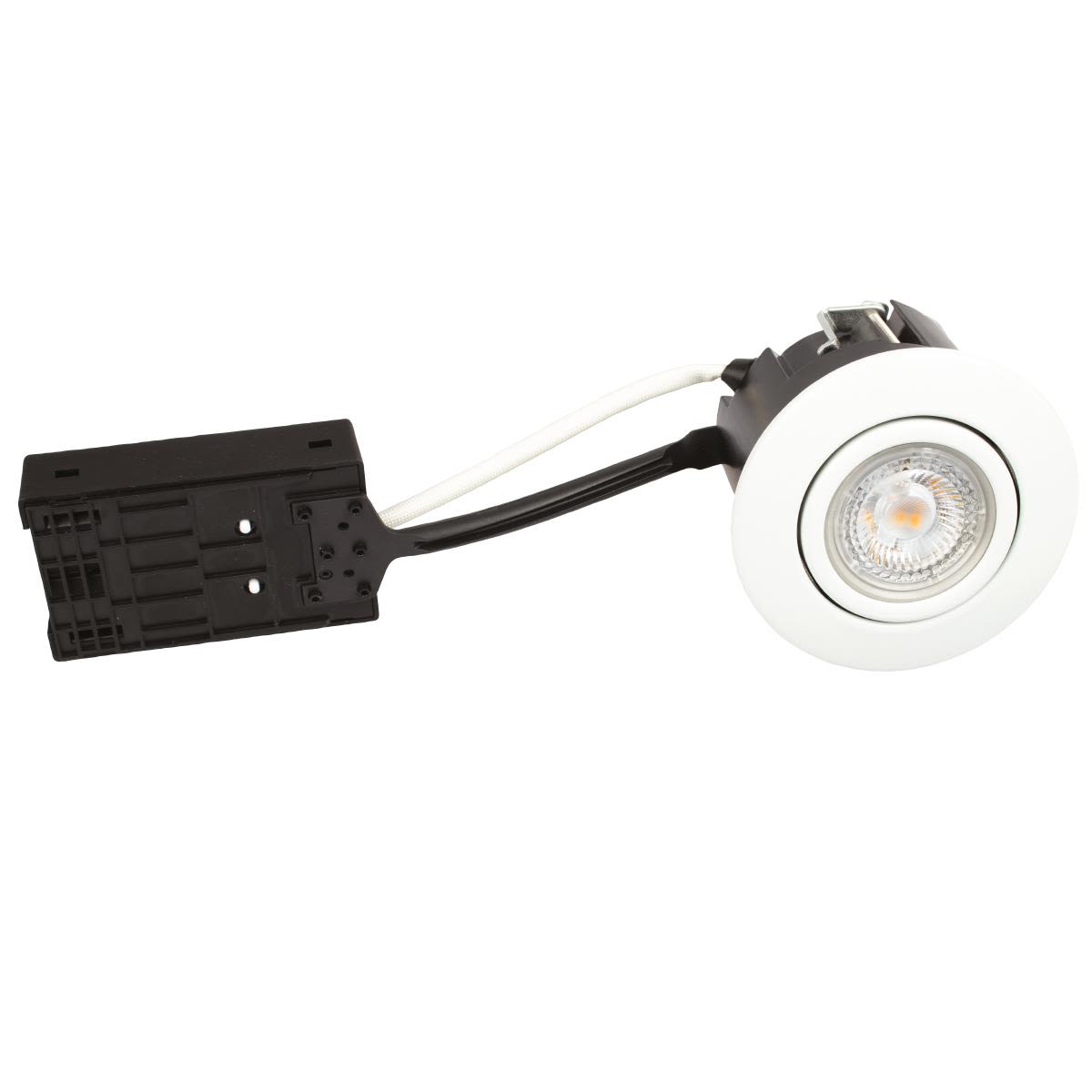 Luna Quick install 230V Dæmpbar flimmerfri GU10 5W 3000K 385lm IP44 Mat Hvid Rund.