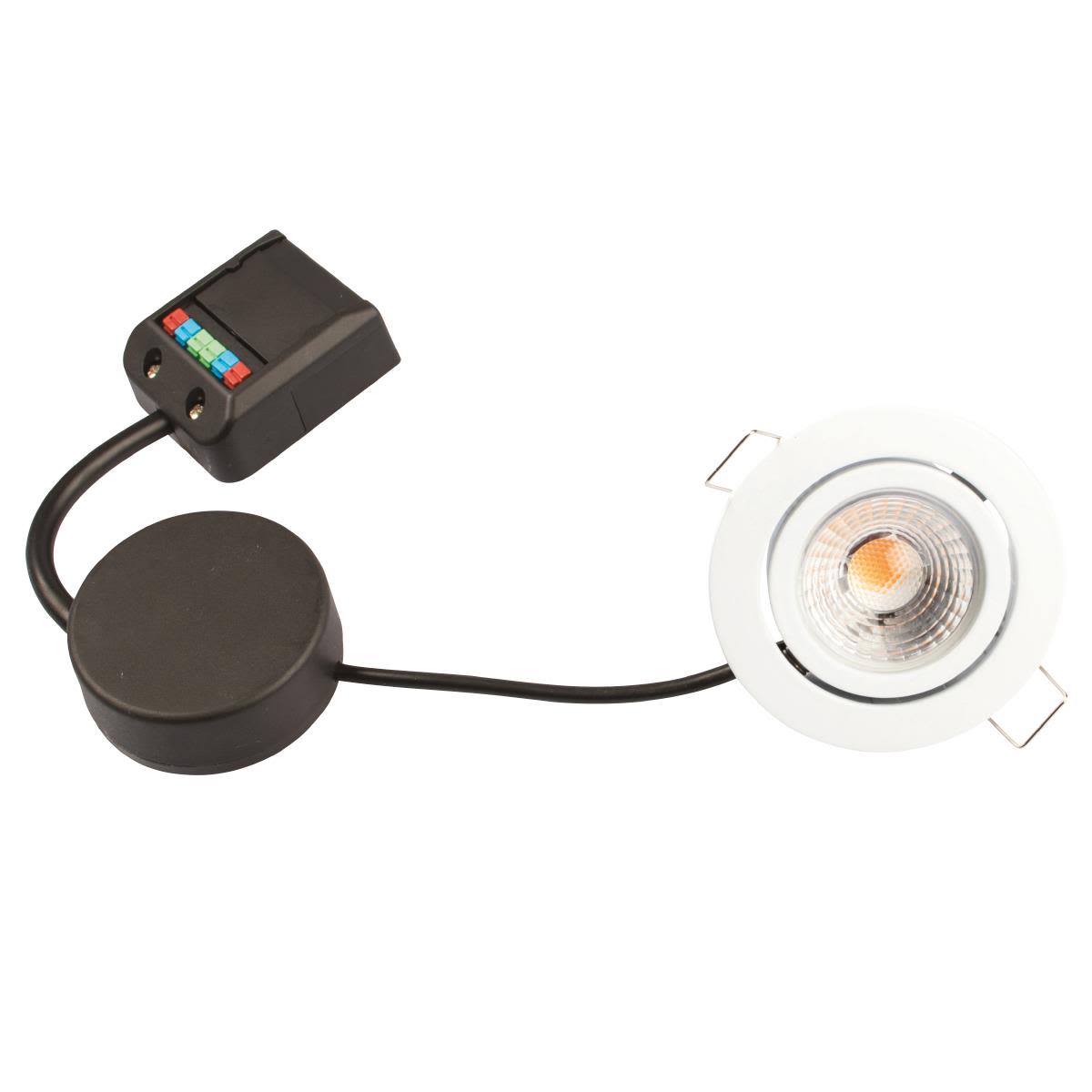 Claudia 230V Dæmpbar Flimmerfri 4.5W 2700K Ra95 280lm IP44 Mat Hvid Rund.