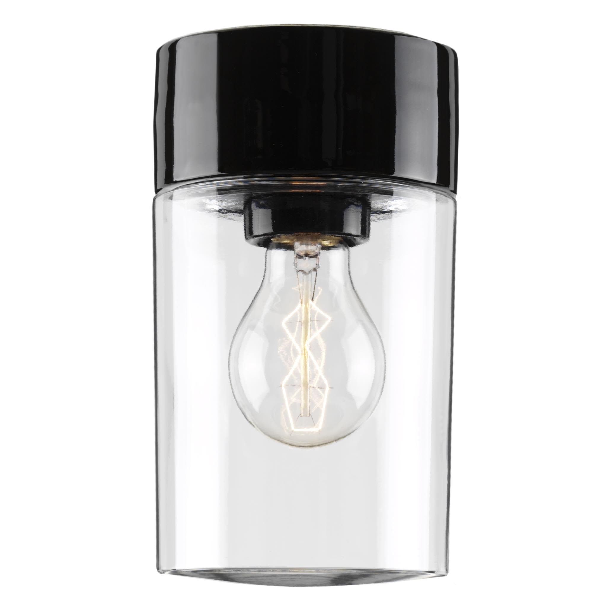 Ifö Electric Opus Takarmatur rak, IP54, E27, 100W, klar Svart