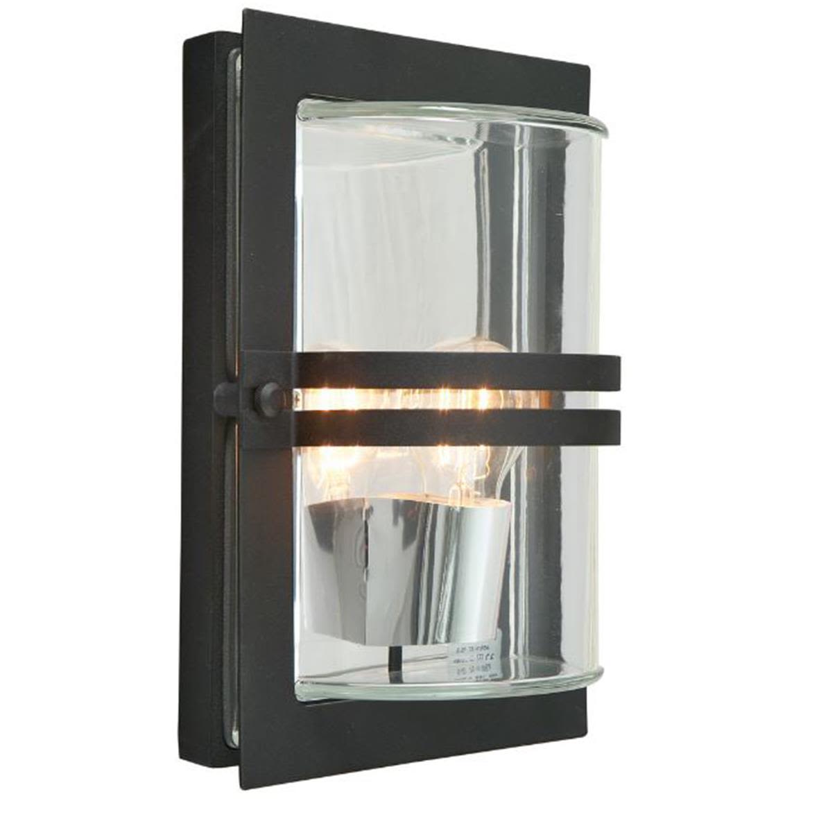 Norlys Basel 660 Väggarmatur E27, 75W, IP54, klar Svart