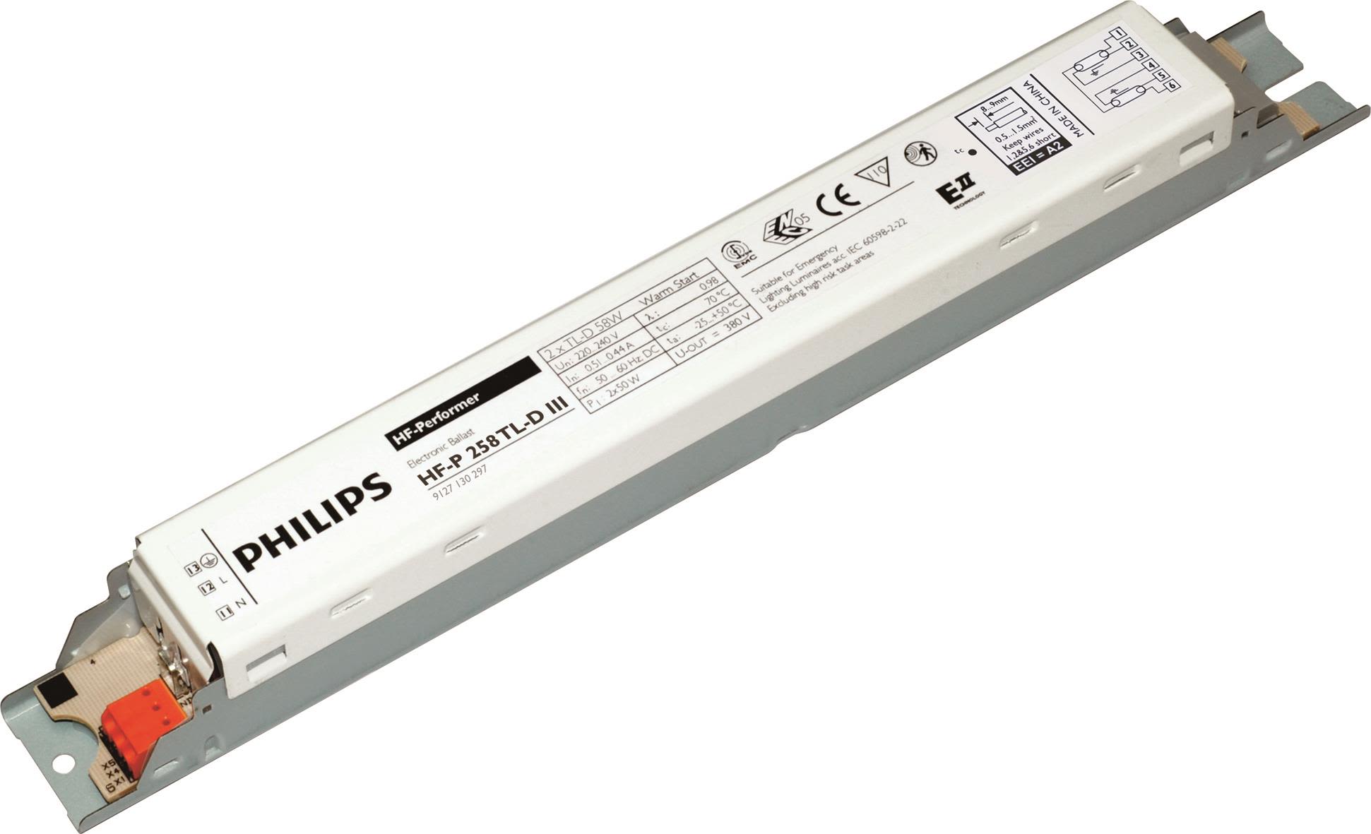 Philips HF-P 258 TL-D Elektroniske forkoblinger for T8, tænd og sluk 58W, 2 lamper