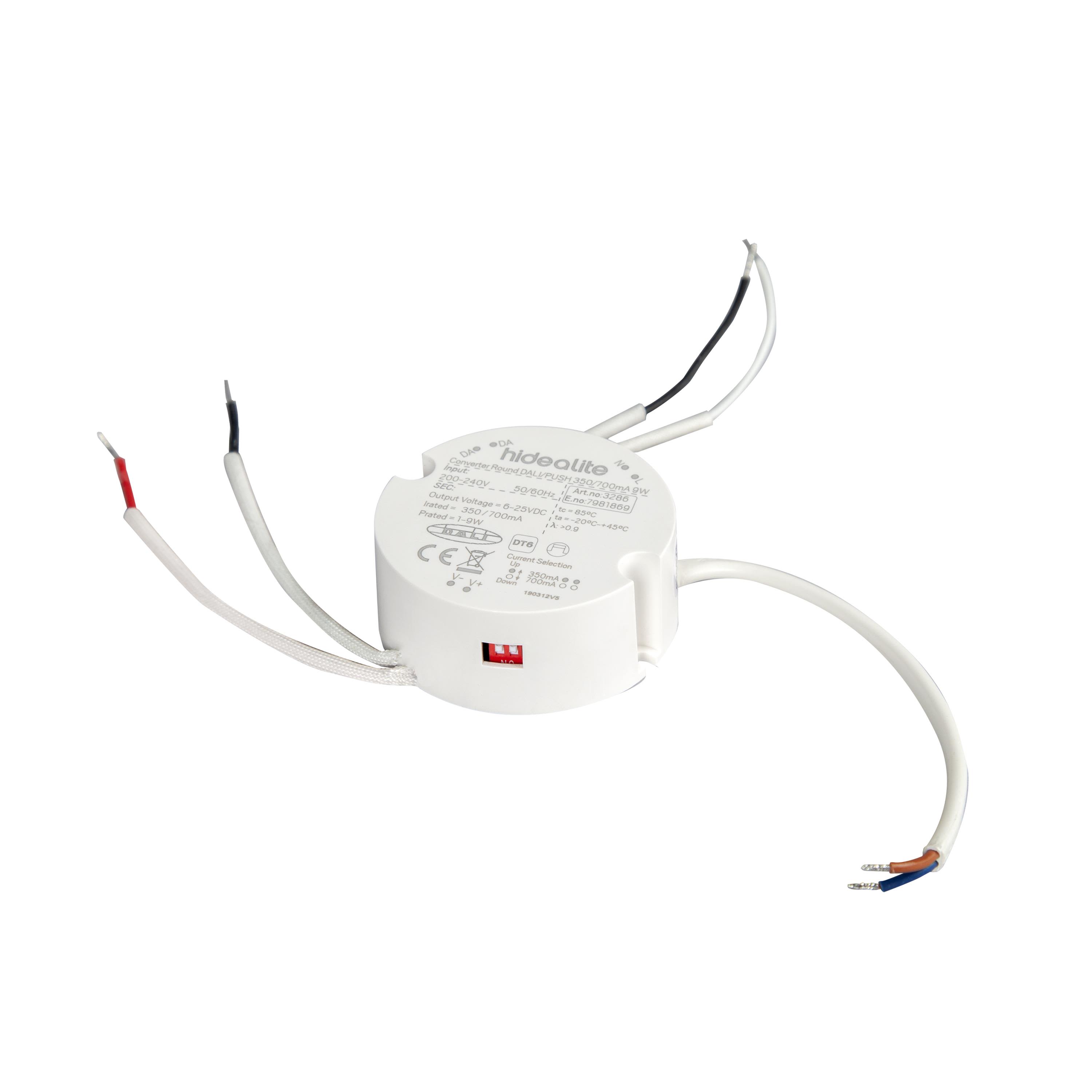 Hide-a-Lite Round Konverter Dali/Push, 350/700mA, 9W