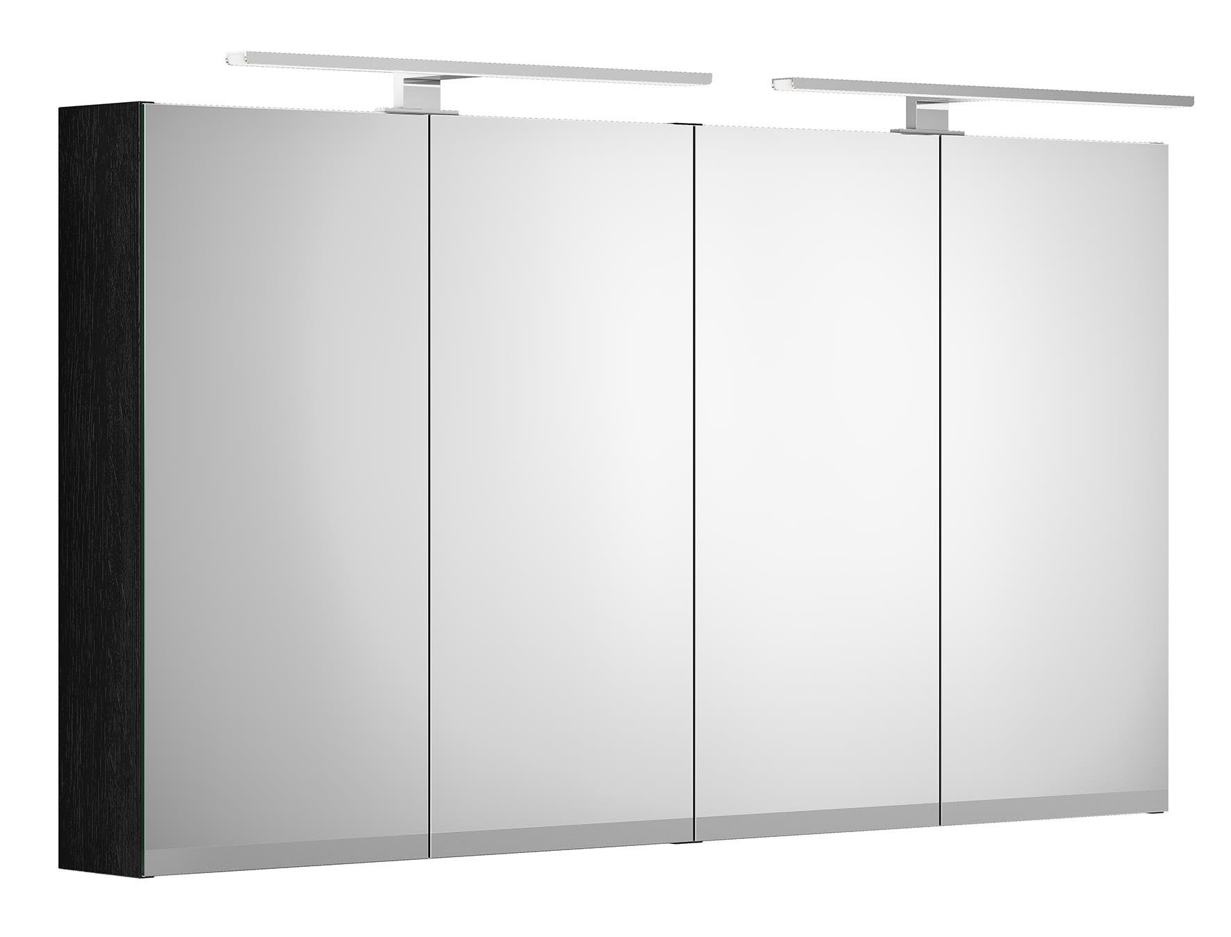 Gustavsberg Artic Spegelskåp svart ek, med LED-belysning, 120 cm